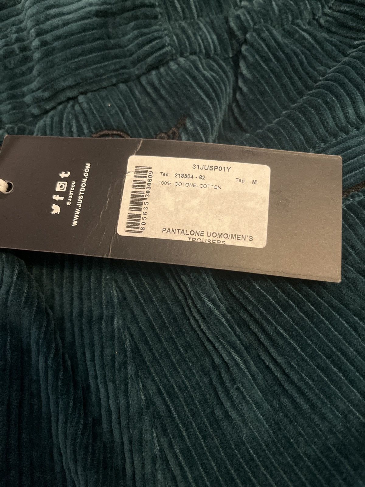 Just Don Just Don Plain Corduroy Pants 'Turquoise' Size US 32 / EU 48 - 4 Thumbnail