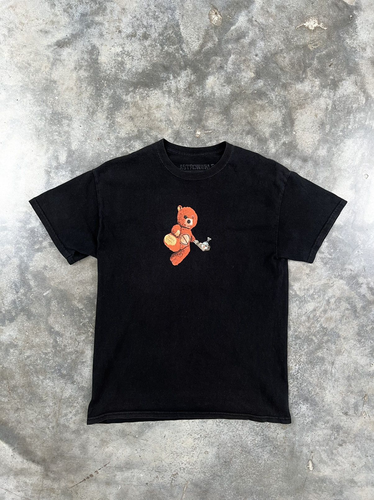 image of Travis Scott Astroworld Tour Center Bear Tee Black Small, Men's