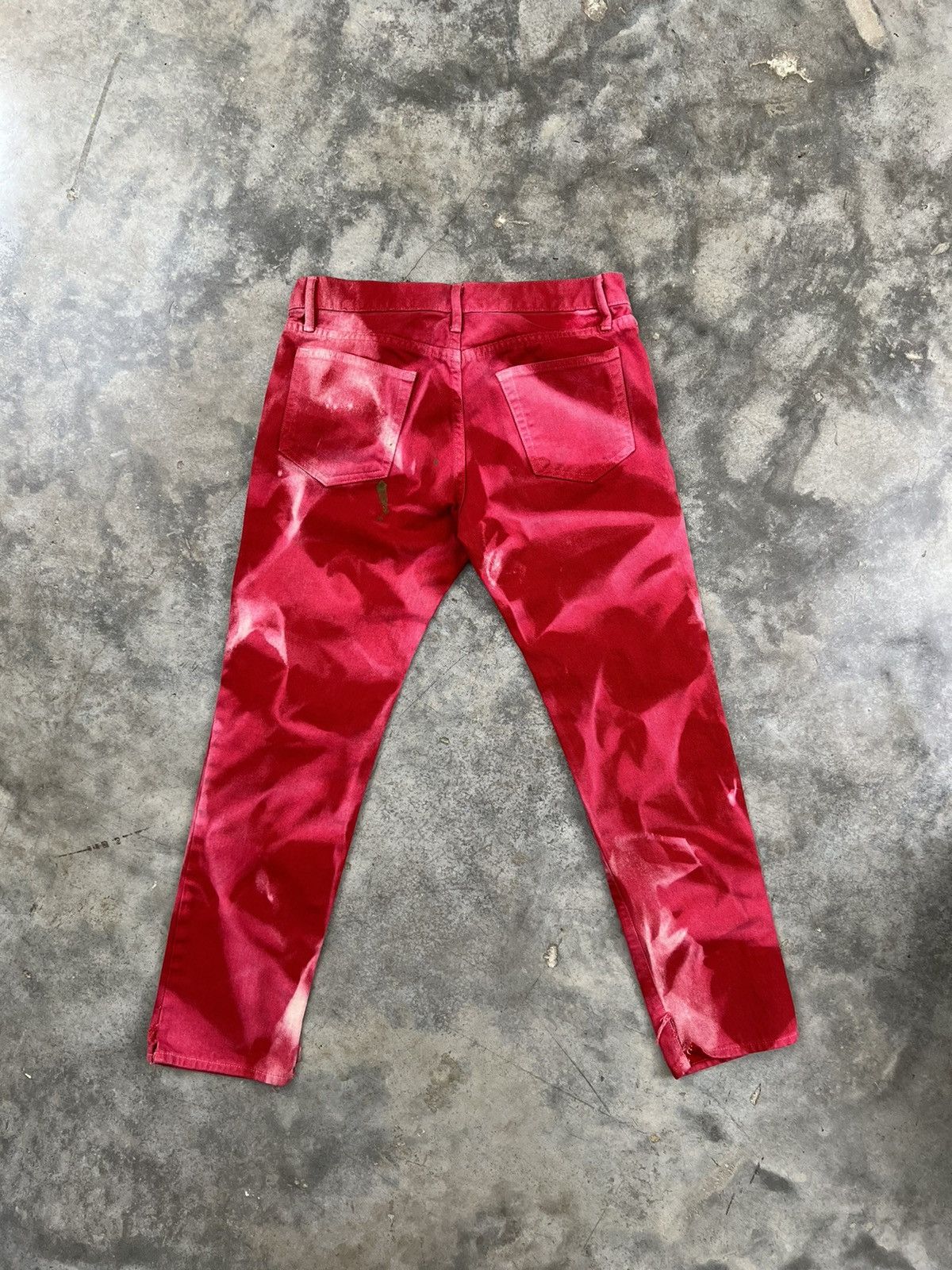 424 424 On Fairfax x Armes Red Tie Dye Denim Jeans Sz. 30 Size US 30 / EU 46 - 6 Thumbnail