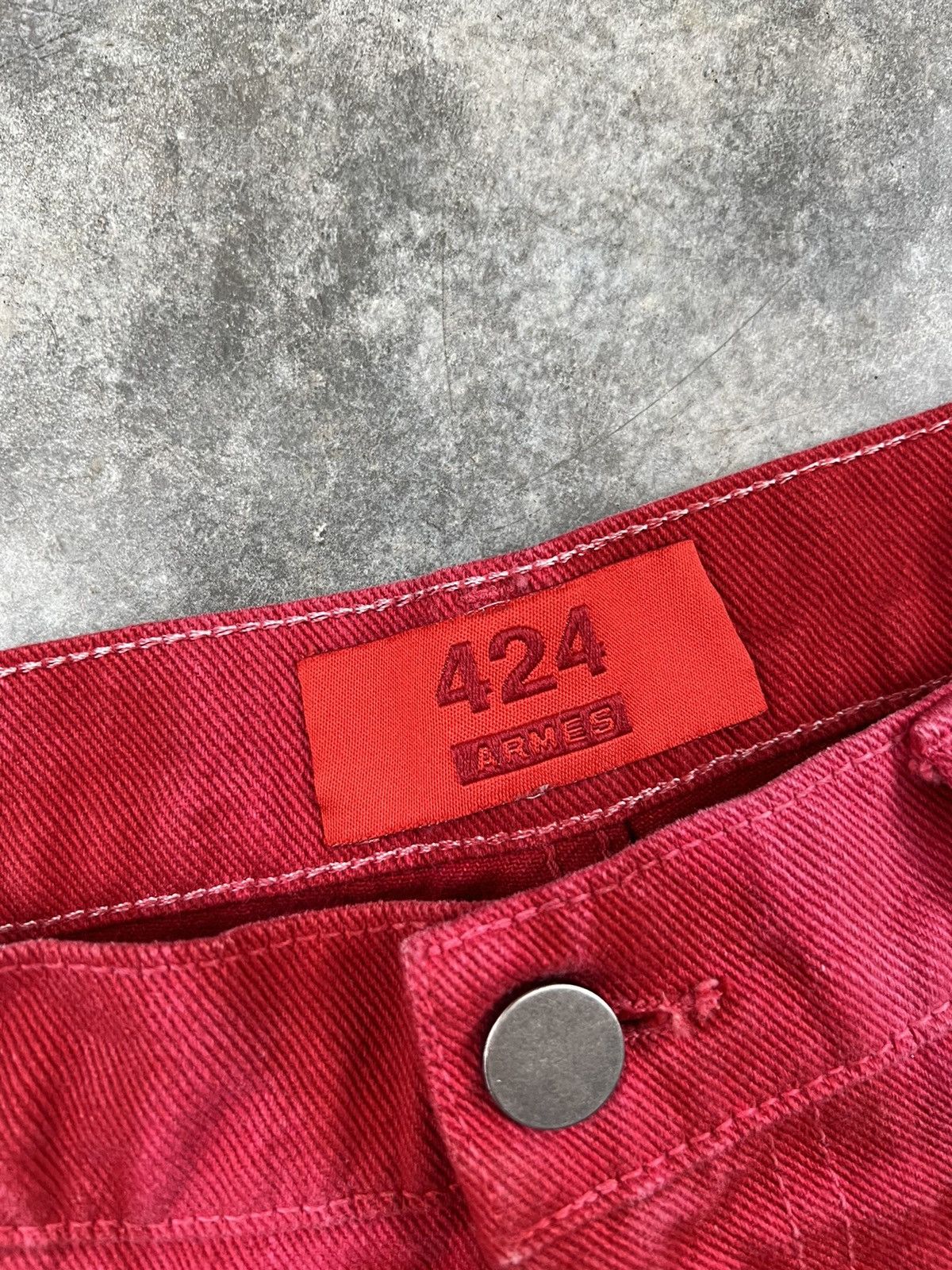 424 424 On Fairfax x Armes Red Tie Dye Denim Jeans Sz. 30 Size US 30 / EU 46 - 5 Thumbnail