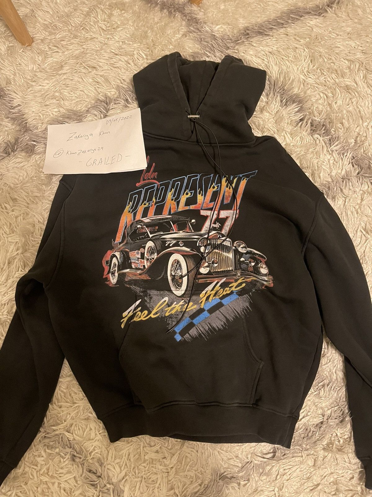 image of Represent Clo Represent Feel The Heat Hoodie Size Small in Black, Men's