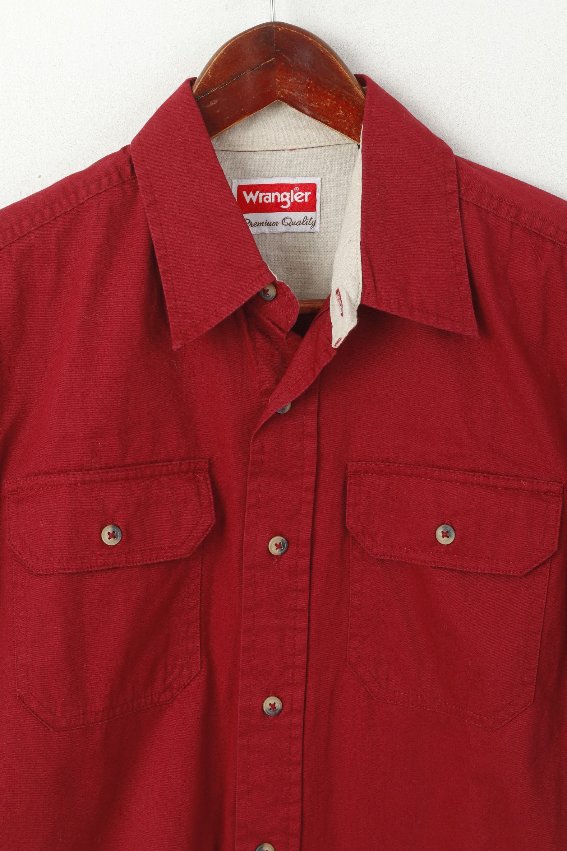 Wrangler Wrangler Men S Casual Shirt Maroon Vintage 2943 Size US S / EU 44-46 / 1 - 2 Thumbnail