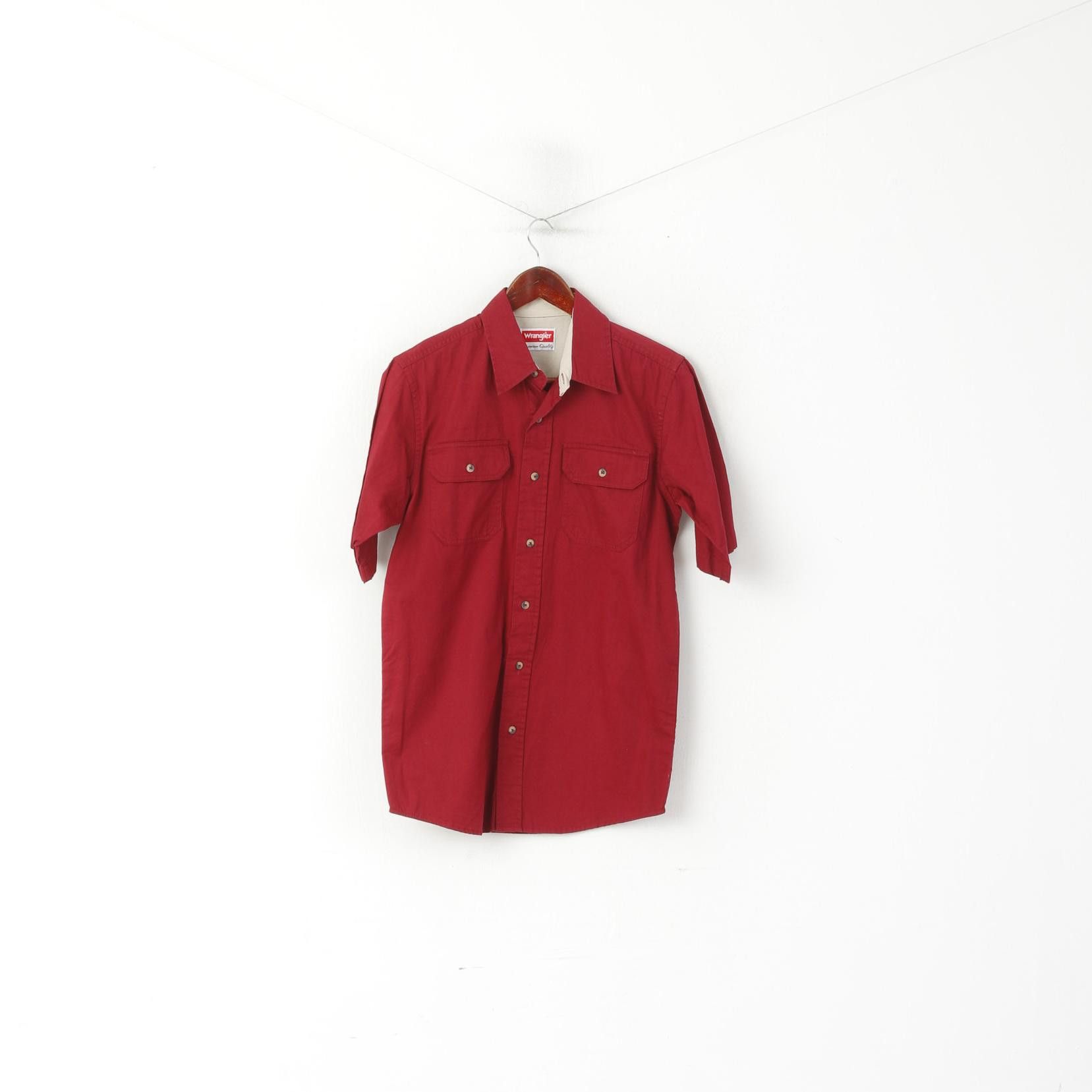 Wrangler Wrangler Men S Casual Shirt Maroon Vintage 2943 Size US S / EU 44-46 / 1 - 1 Thumbnail