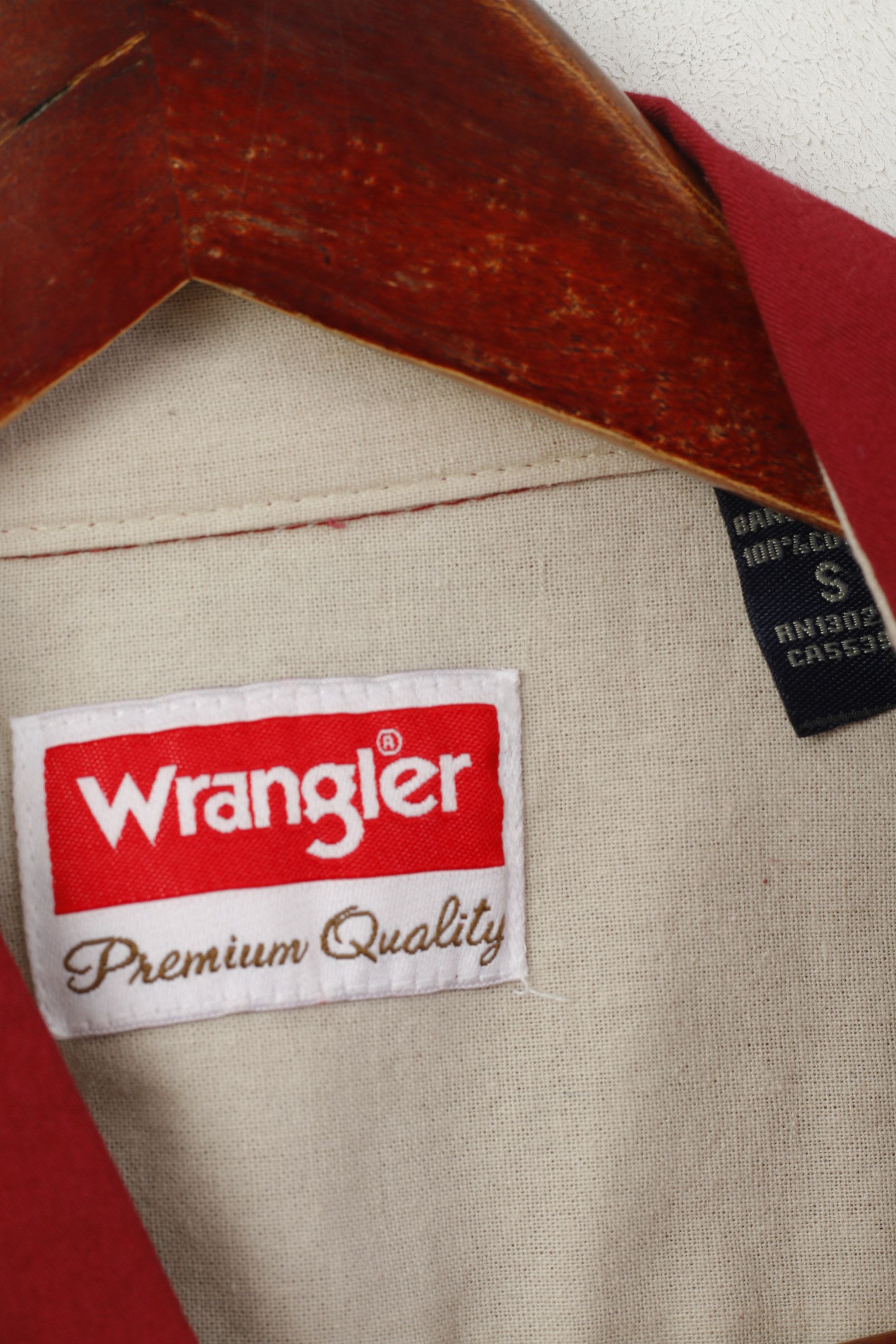 Wrangler Wrangler Men S Casual Shirt Maroon Vintage 2943 Size US S / EU 44-46 / 1 - 3 Thumbnail