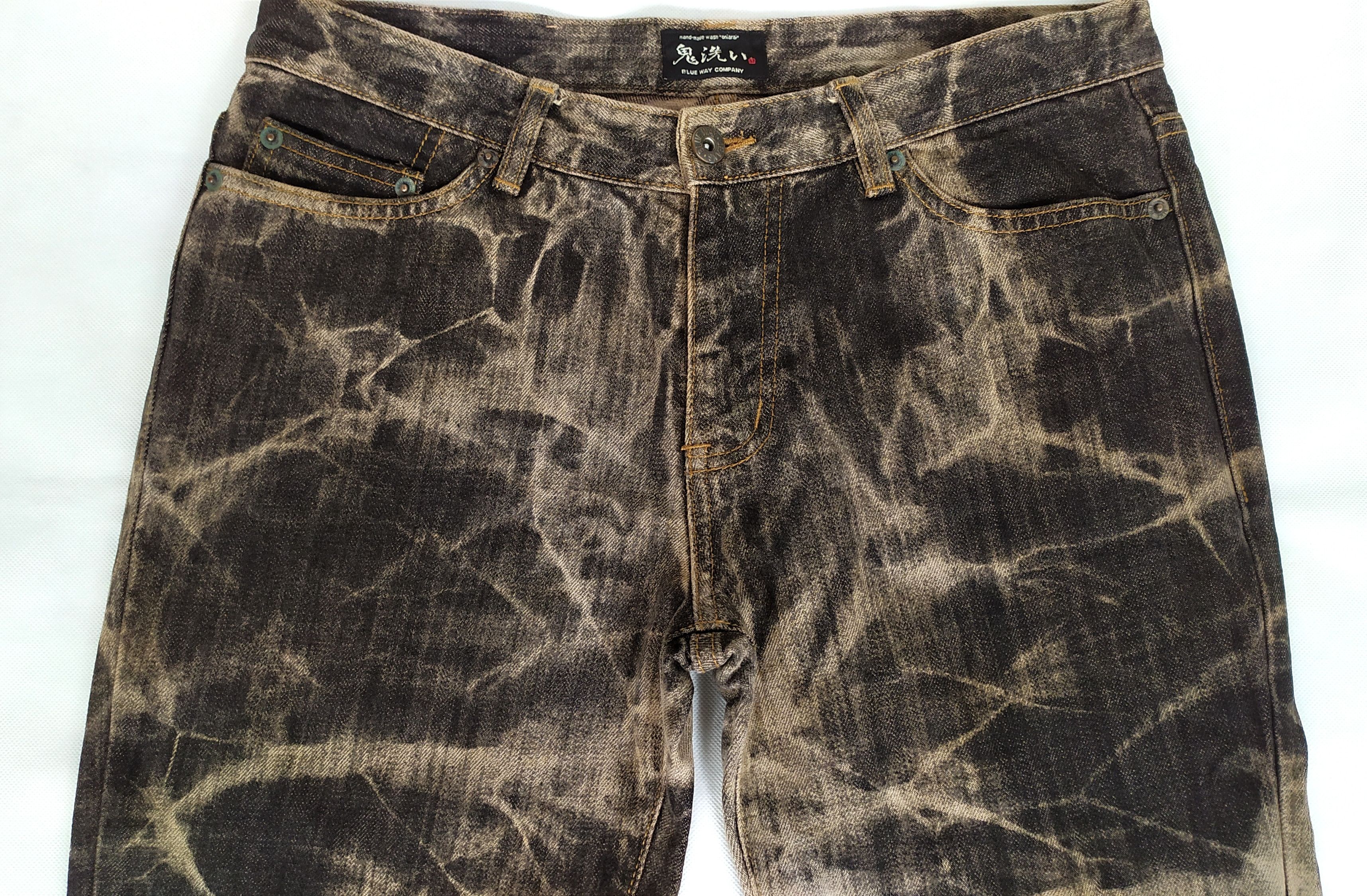 Blue Blue Japan Japanese brand BLUE WAY bleach denim pants Size US 31 - 6 Thumbnail