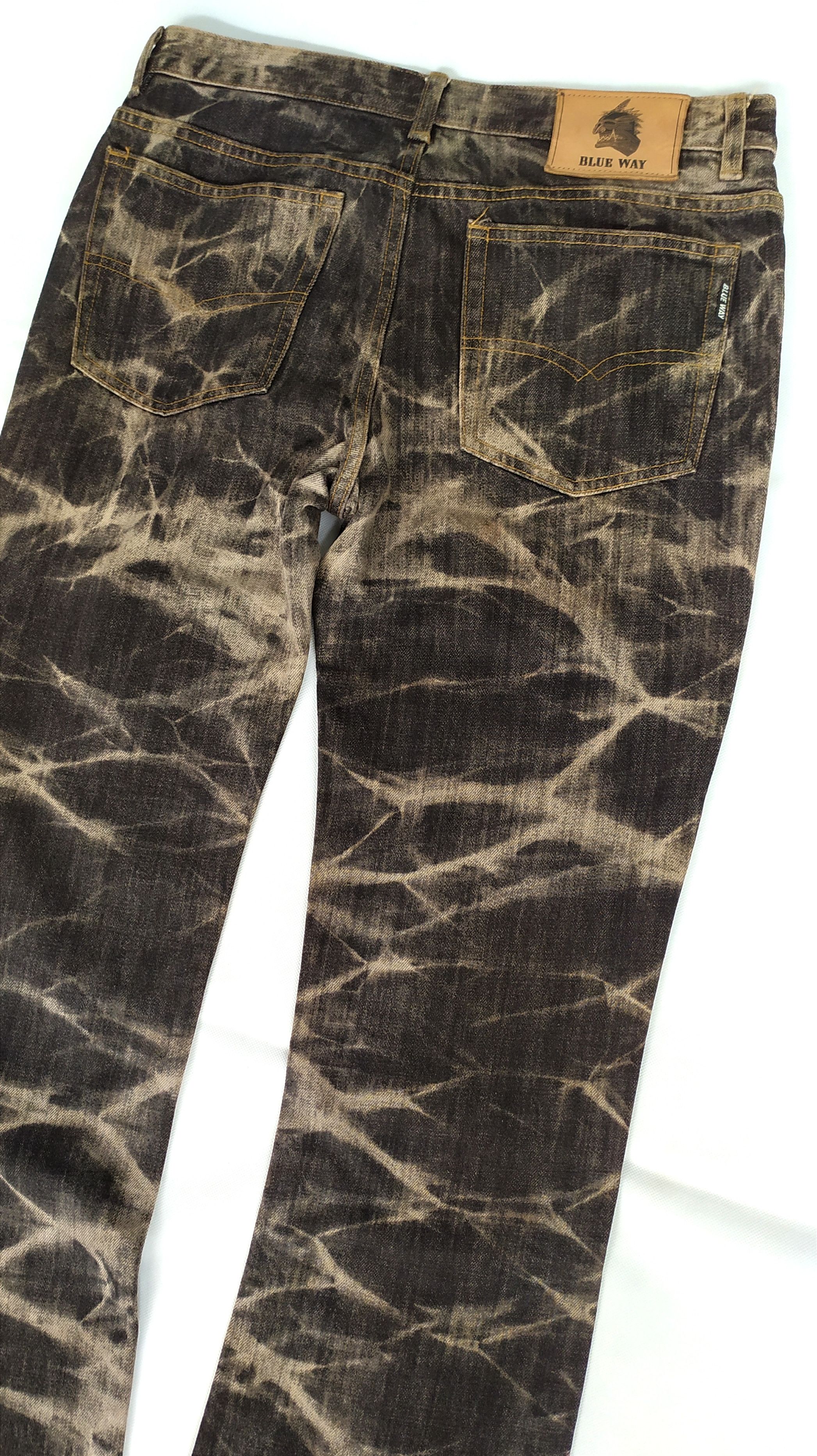 Blue Blue Japan Japanese brand BLUE WAY bleach denim pants Size US 31 - 14 Thumbnail
