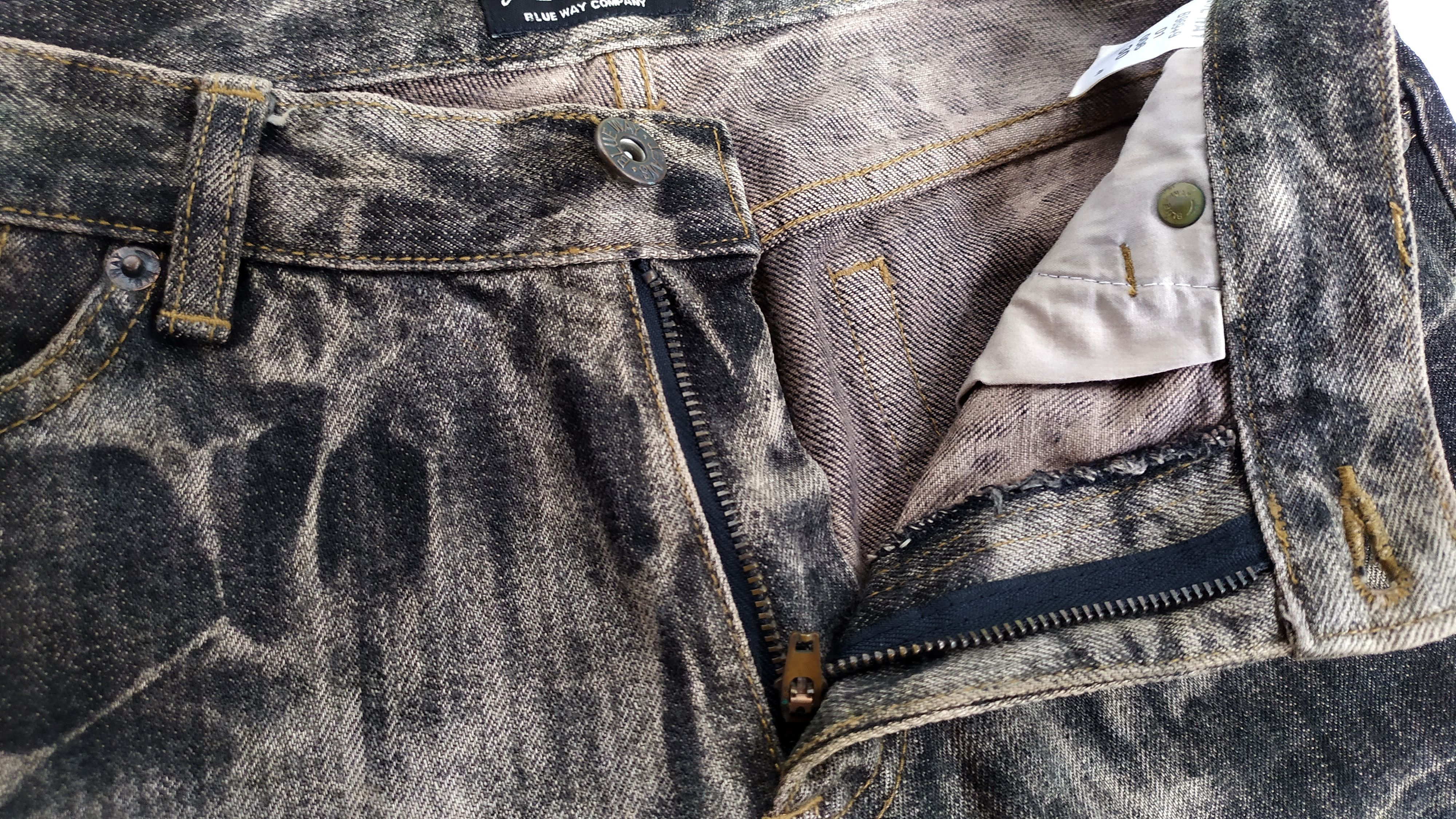 Blue Blue Japan Japanese brand BLUE WAY bleach denim pants Size US 31 - 9 Thumbnail