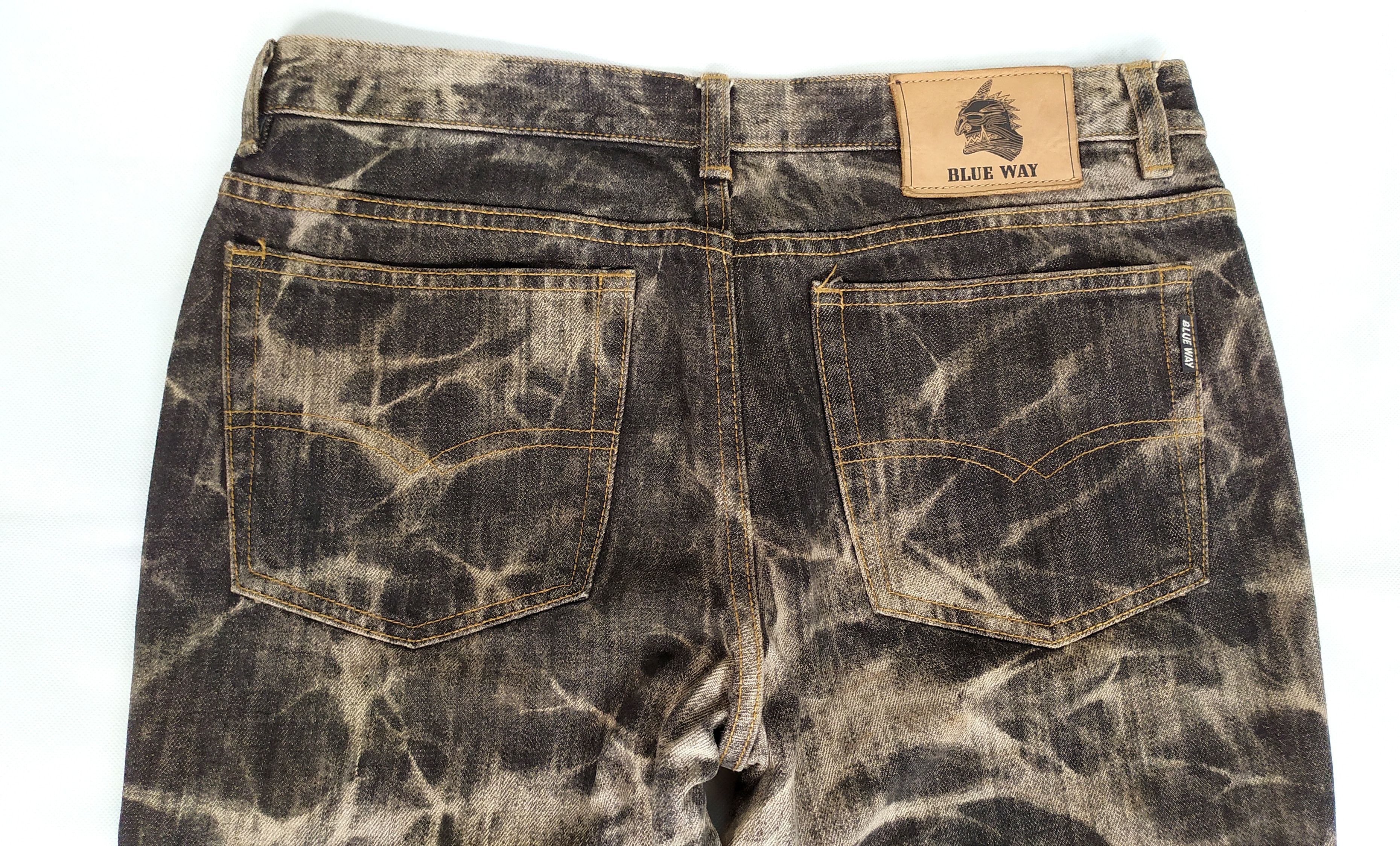 Blue Blue Japan Japanese brand BLUE WAY bleach denim pants Size US 31 - 12 Thumbnail