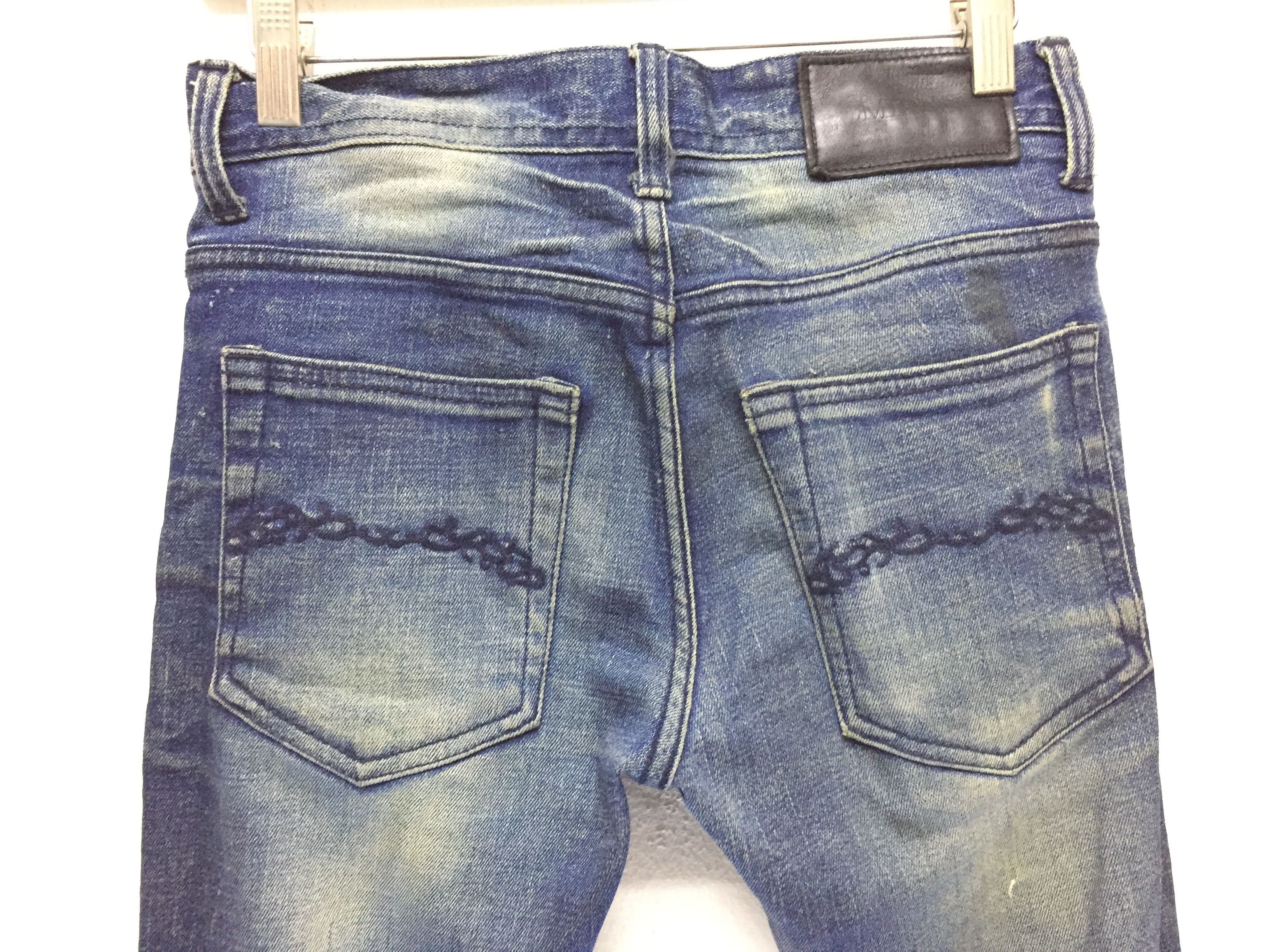 Tornado Mart 2000s MIDAS Japan faded-out distressed slim denim Size US 28 / EU 44 - 14 Thumbnail