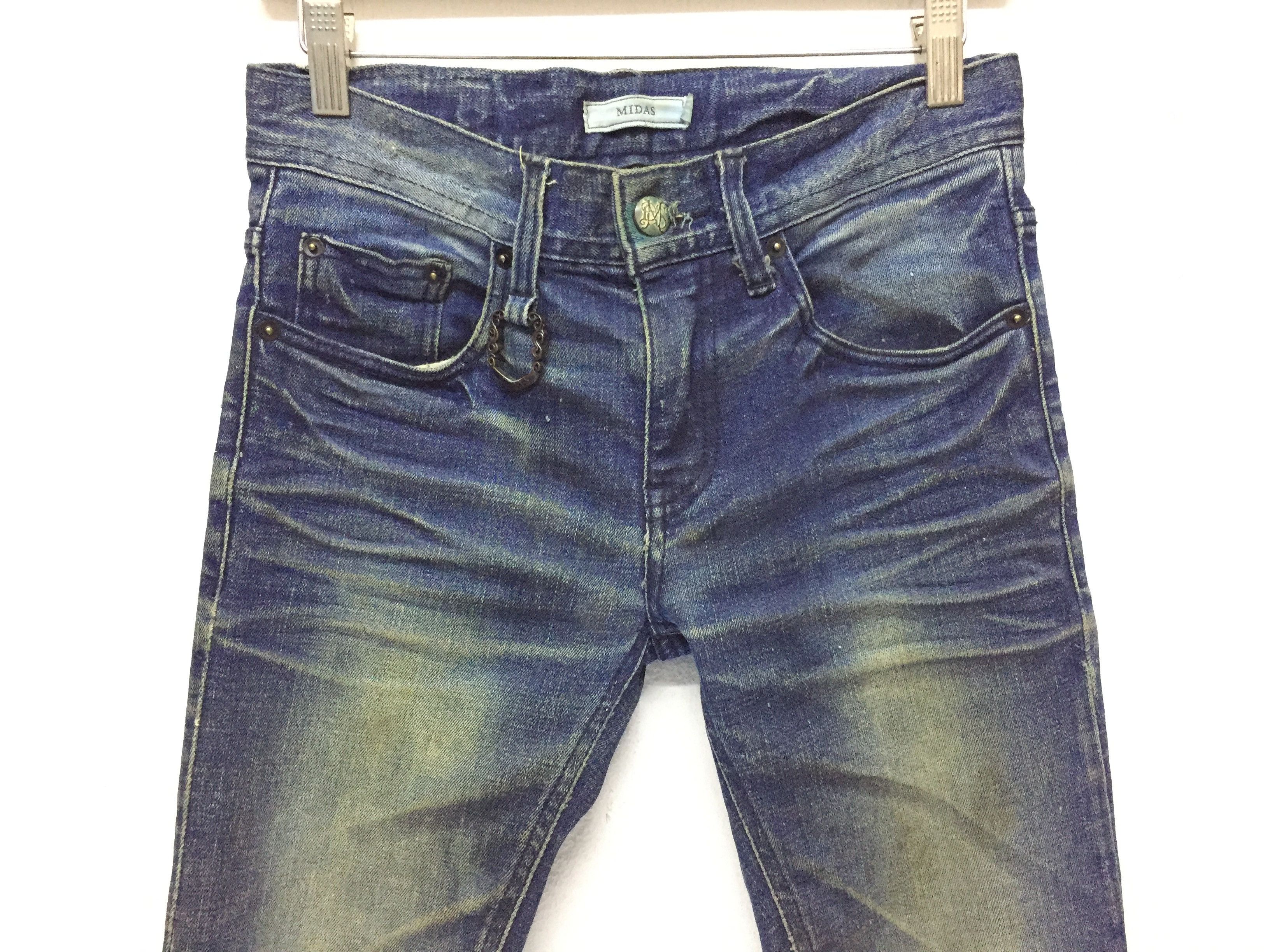 Tornado Mart 2000s MIDAS Japan faded-out distressed slim denim Size US 28 / EU 44 - 3 Thumbnail