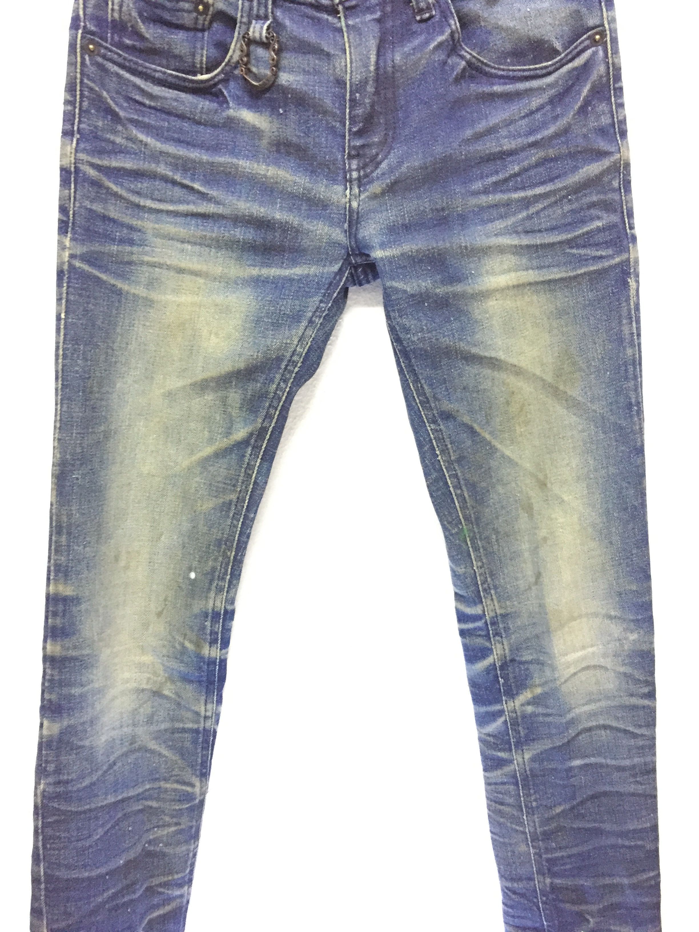 Tornado Mart 2000s MIDAS Japan faded-out distressed slim denim Size US 28 / EU 44 - 4 Thumbnail