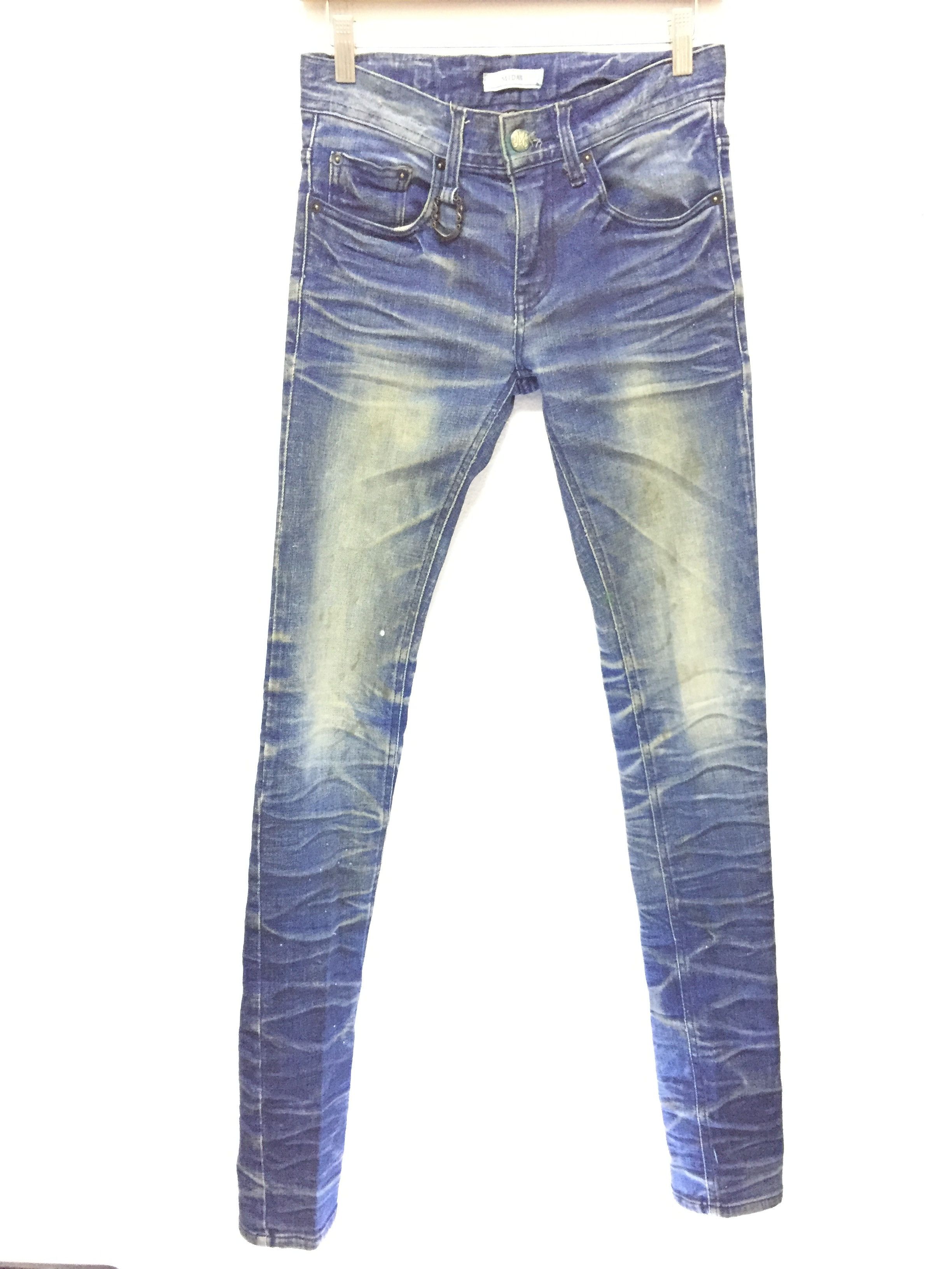 Tornado Mart 2000s MIDAS Japan faded-out distressed slim denim Size US 28 / EU 44 - 2 Thumbnail