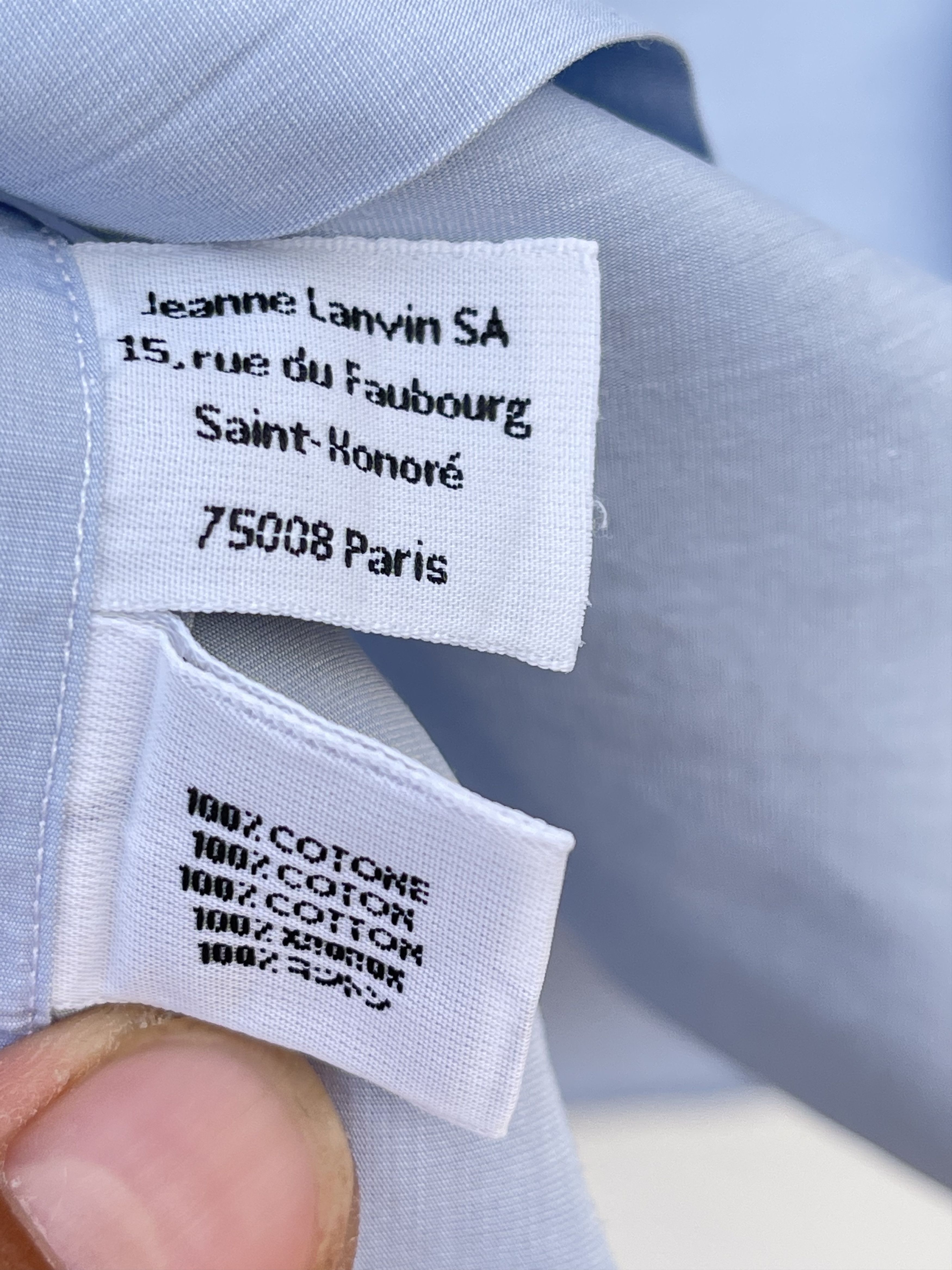 Lanvin 🔥Lanvin shirt light cotton blue size Small Size US S / EU 44-46 / 1 - 8 Thumbnail