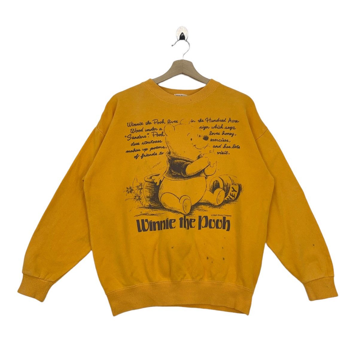 Rare!! Vintage POOH cartoon big logo printed Men Sweatshirt