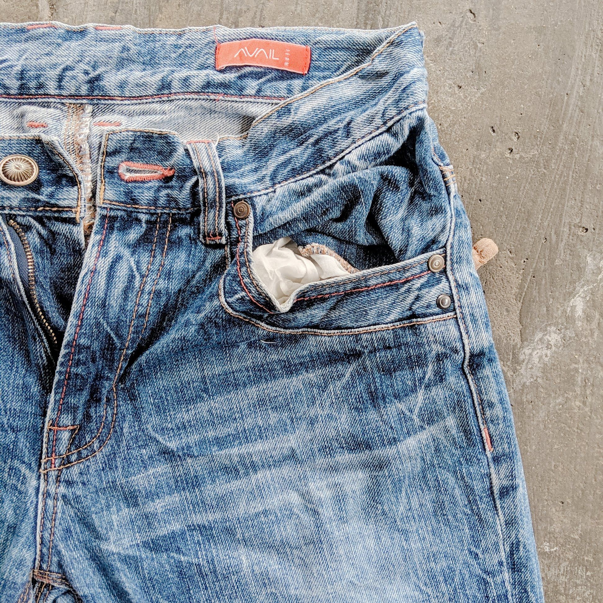 Japanese Brand W30💥Avail Avant Garde Faded Rare Pocket Trousers Denim Pants Size US 30 / EU 46 - 4 Thumbnail