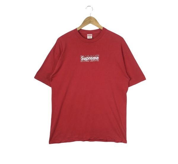 Supreme Supreme Box Logo Paisley 2001 Made in Usa T Shirt Grailed