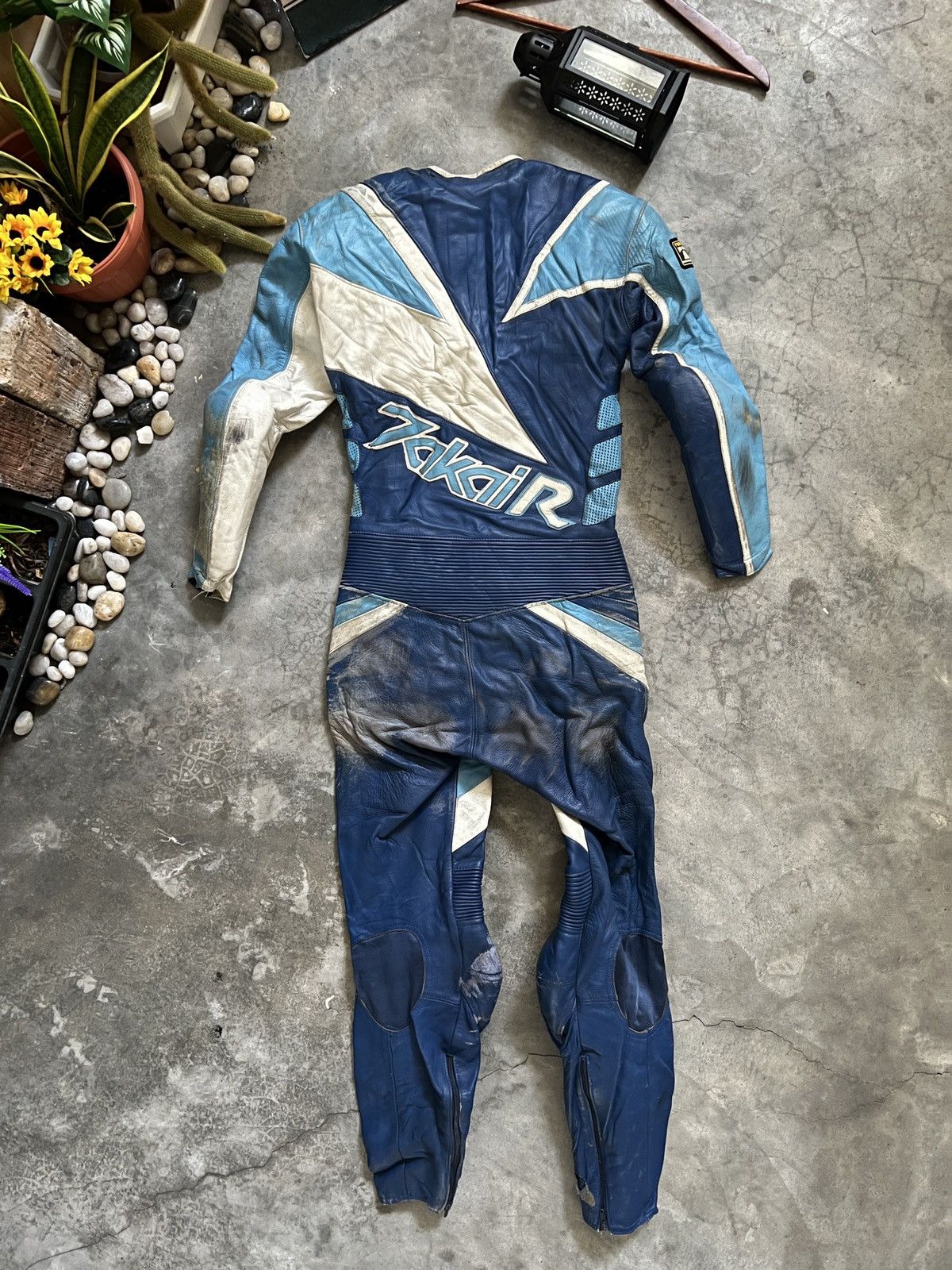 Leather 🔥 VTG 🔥 Japanese Takai Racing Leather Overall With Guard Size US 29 - 1 Thumbnail
