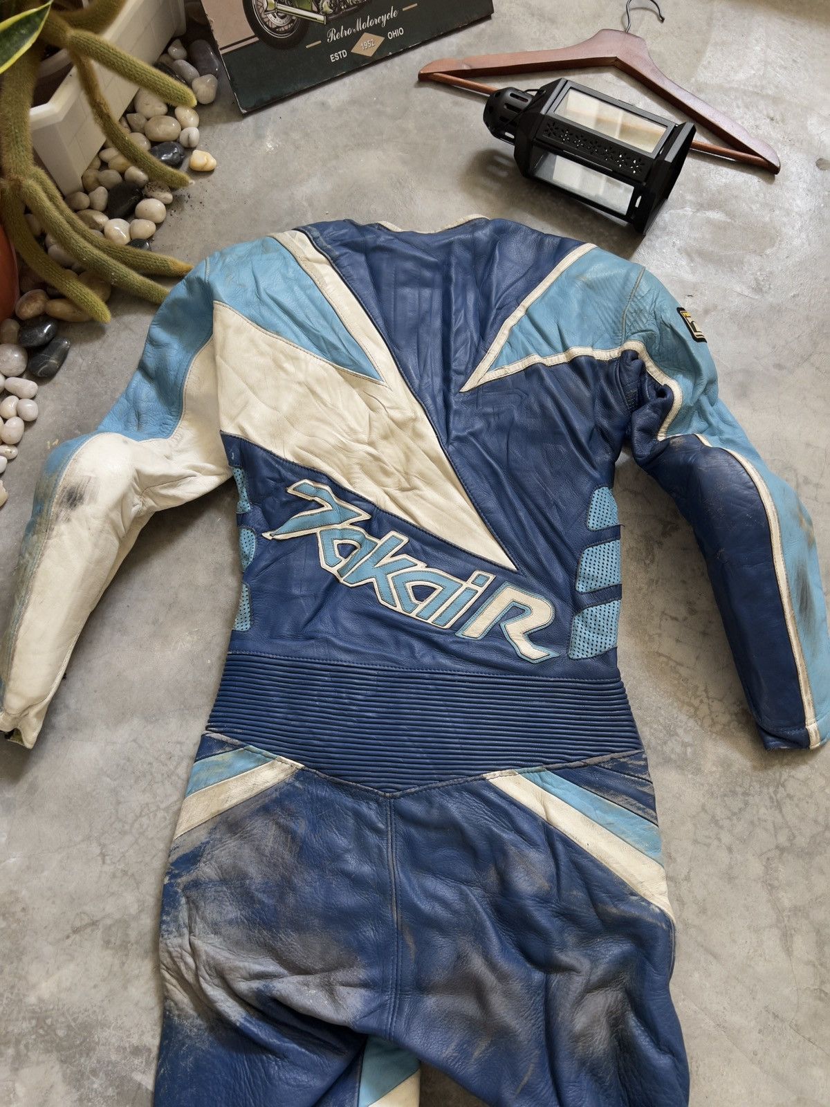 Leather 🔥 VTG 🔥 Japanese Takai Racing Leather Overall With Guard Size US 29 - 5 Thumbnail
