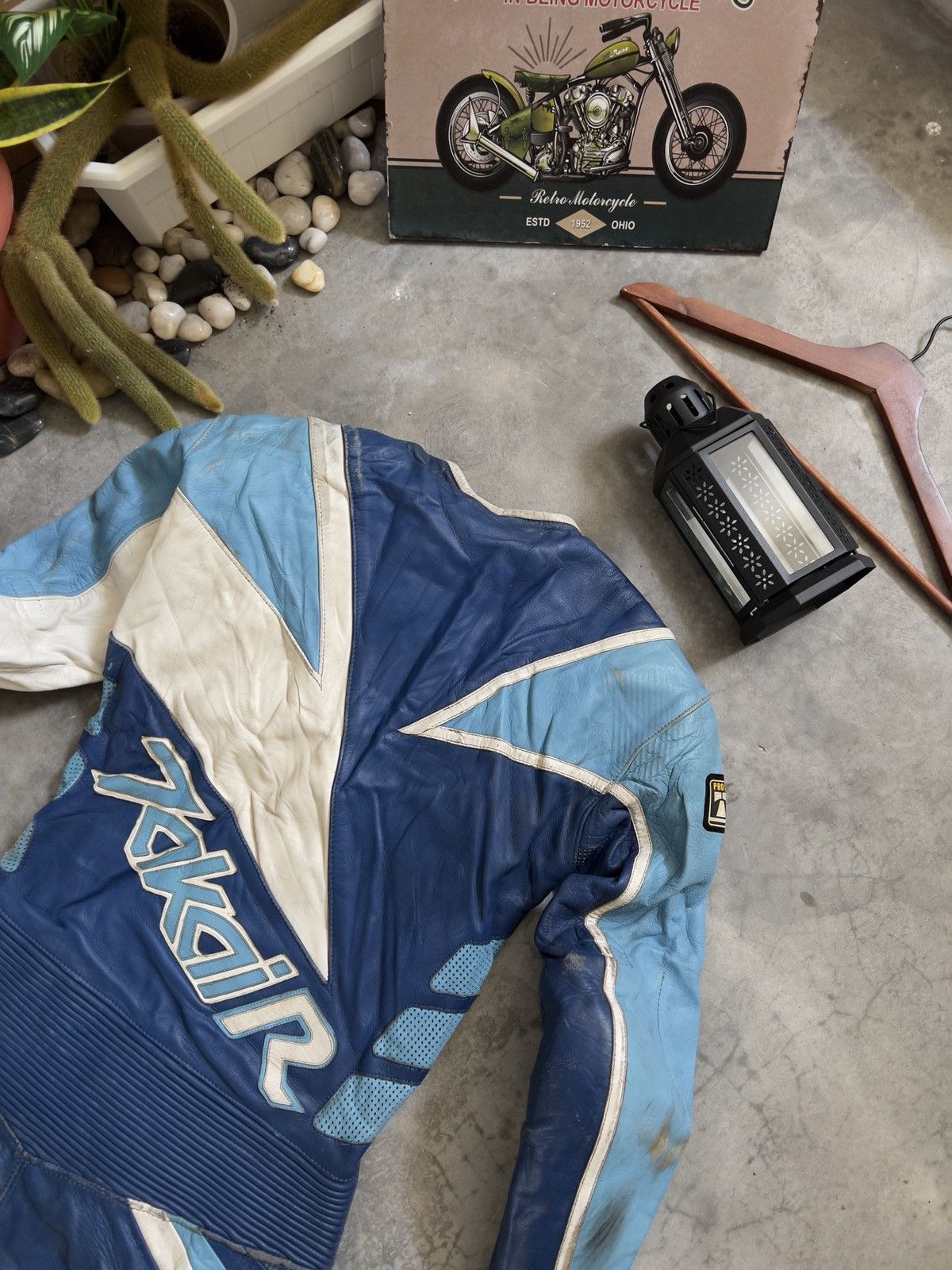 Leather 🔥 VTG 🔥 Japanese Takai Racing Leather Overall With Guard Size US 29 - 3 Thumbnail