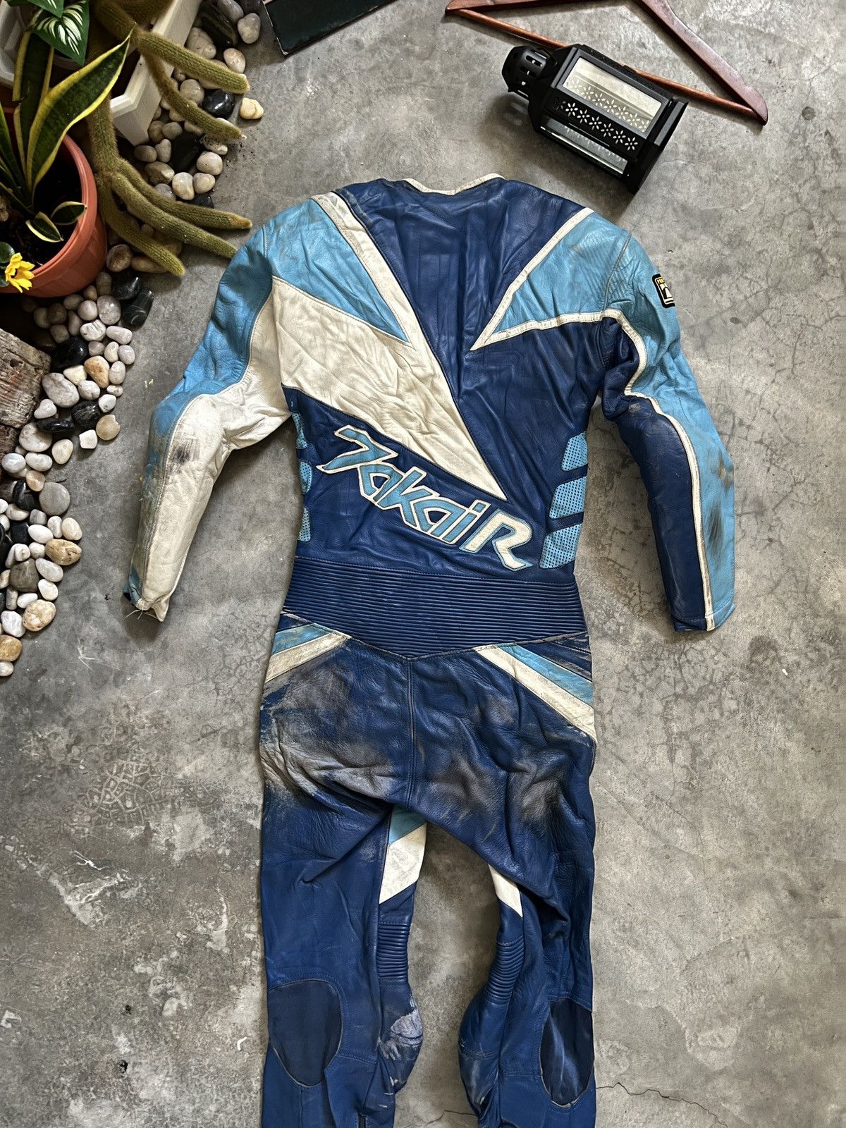 Leather 🔥 VTG 🔥 Japanese Takai Racing Leather Overall With Guard Size US 29 - 2 Thumbnail