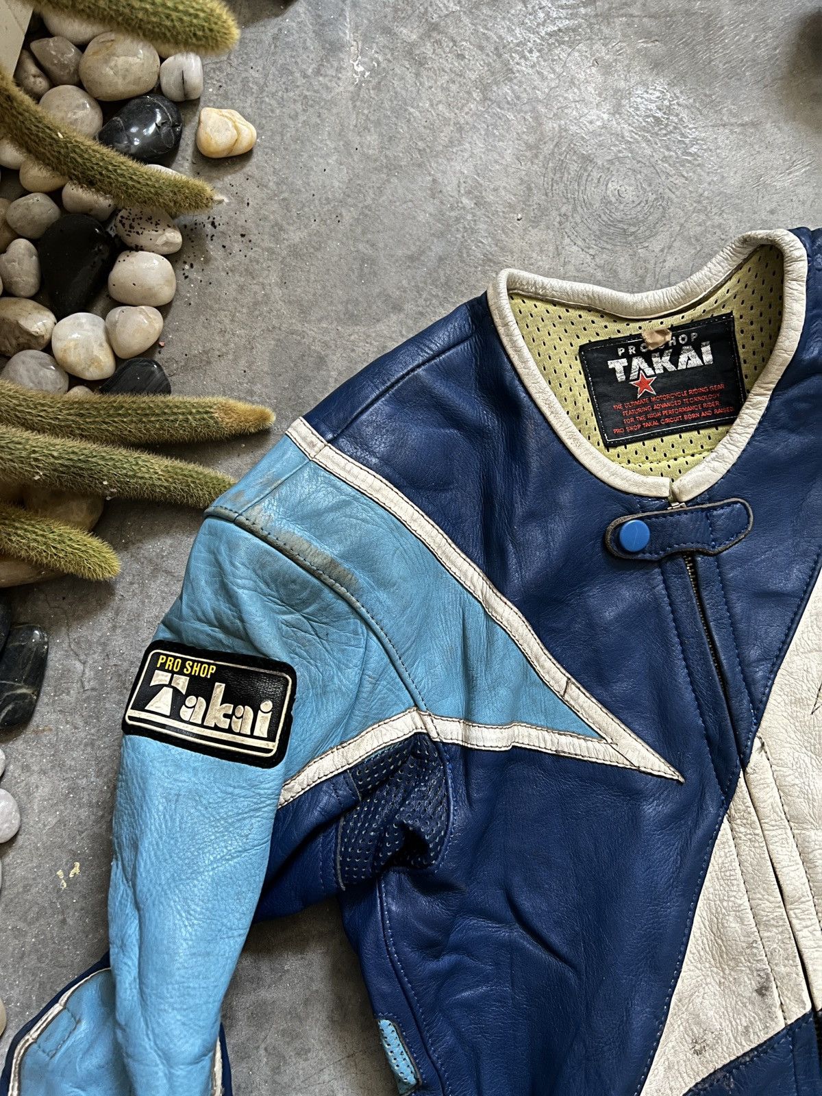 Leather 🔥 VTG 🔥 Japanese Takai Racing Leather Overall With Guard Size US 29 - 7 Thumbnail
