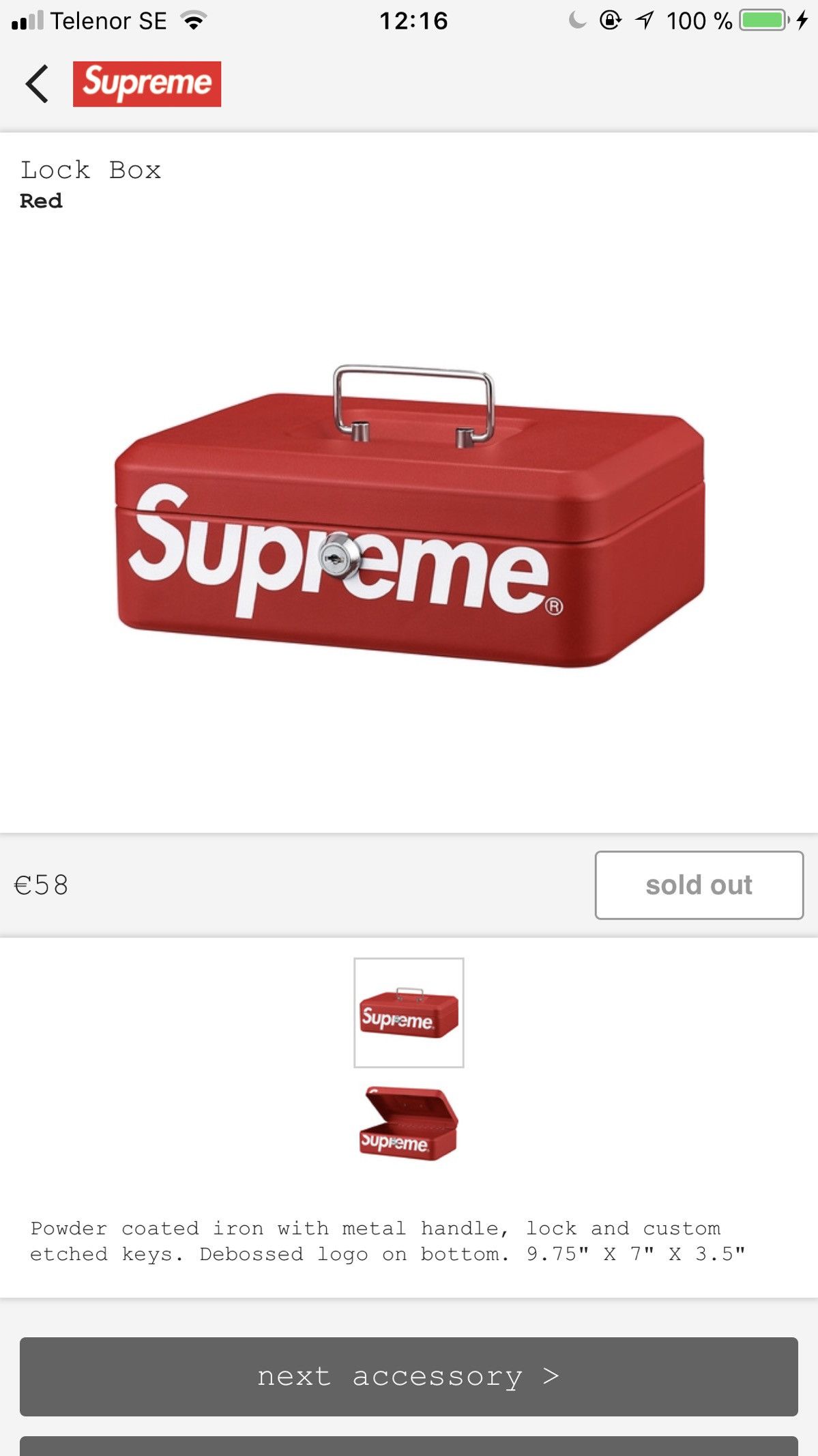 Supreme lock hot sale box red