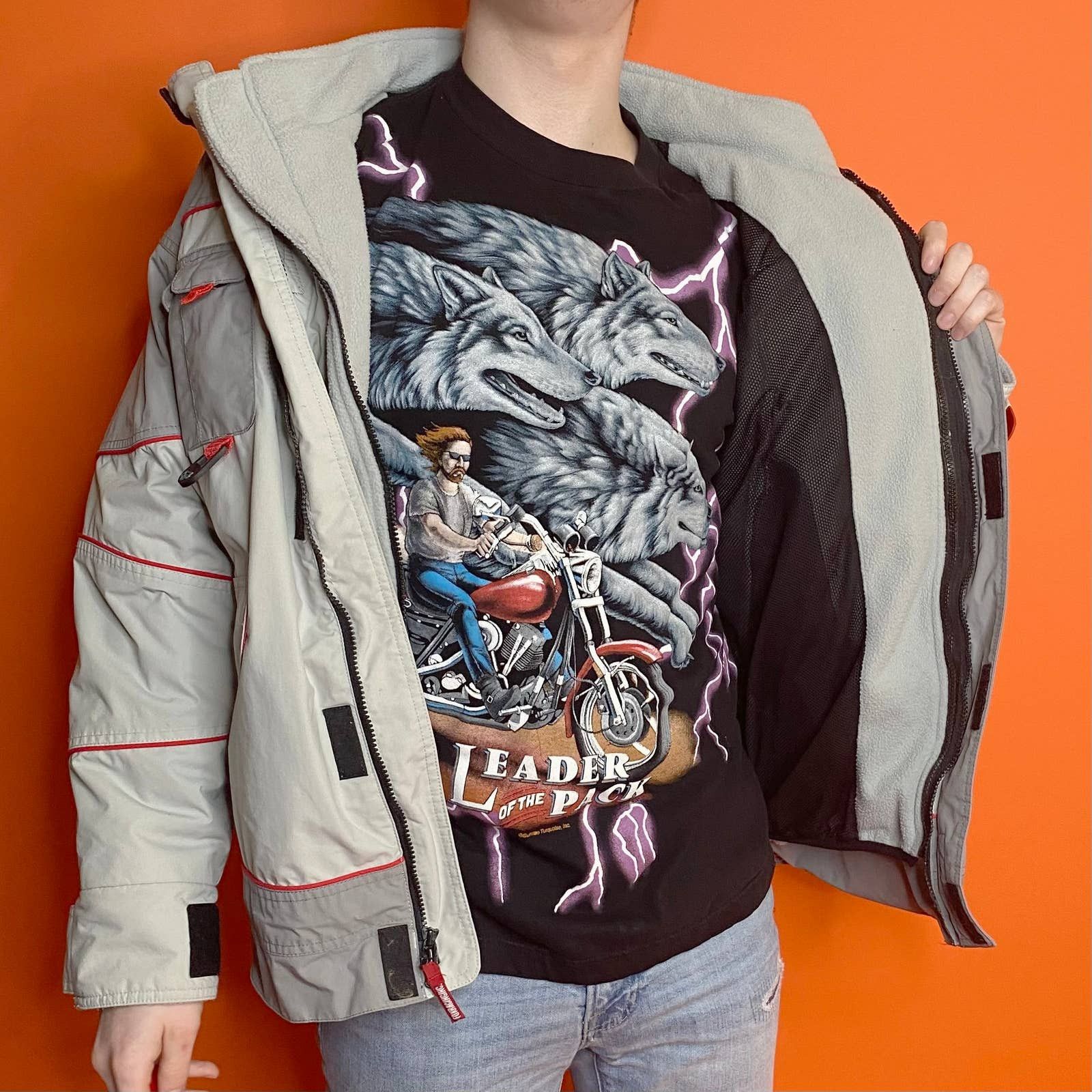 Vintage Vintage Grey Fox Racing Winter Puffer Jacket Fleece Y2K | Grailed