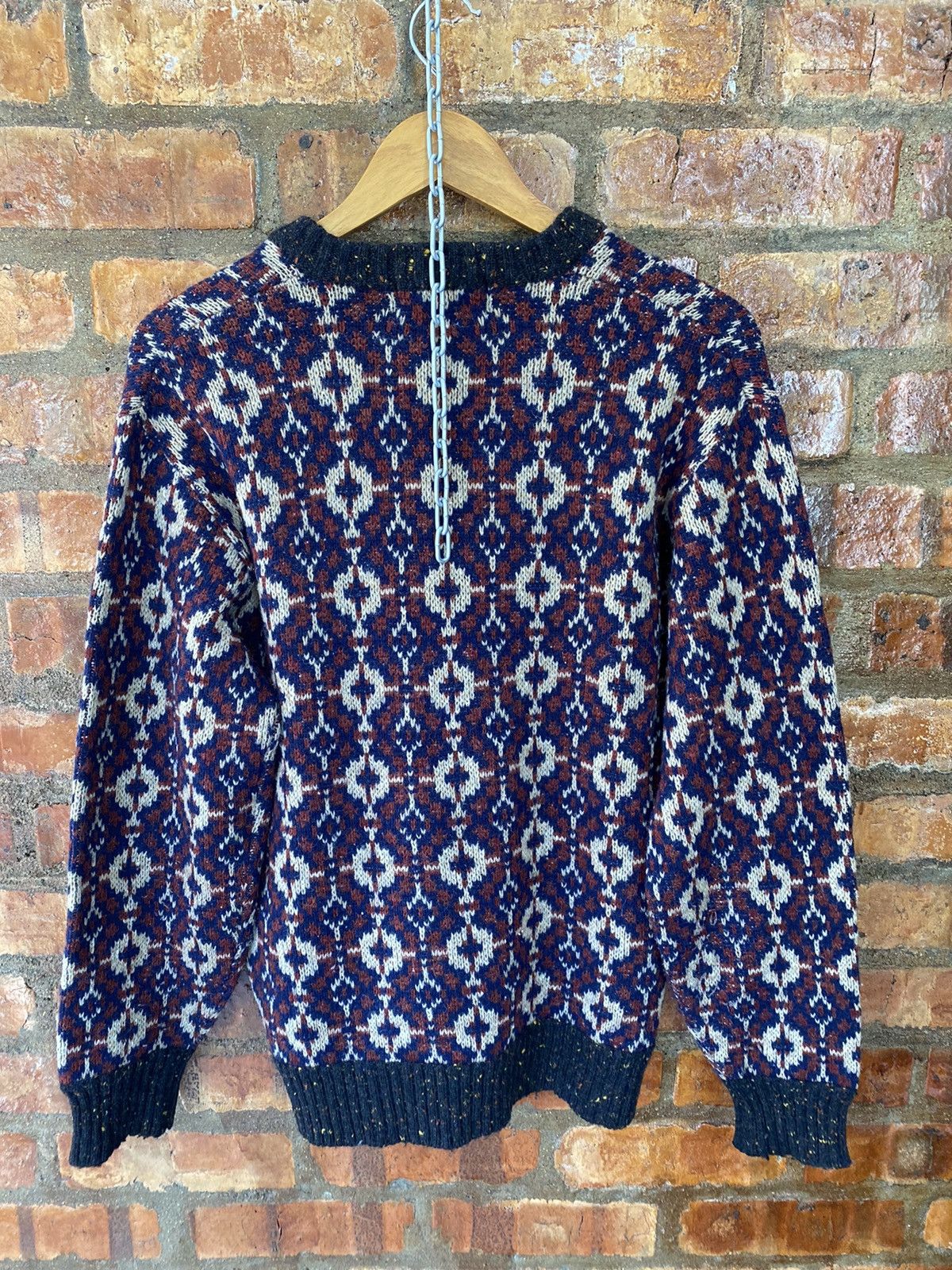 Japanese Brand 80s jacquard cable knit Size US M / EU 48-50 / 2 - 3 Thumbnail