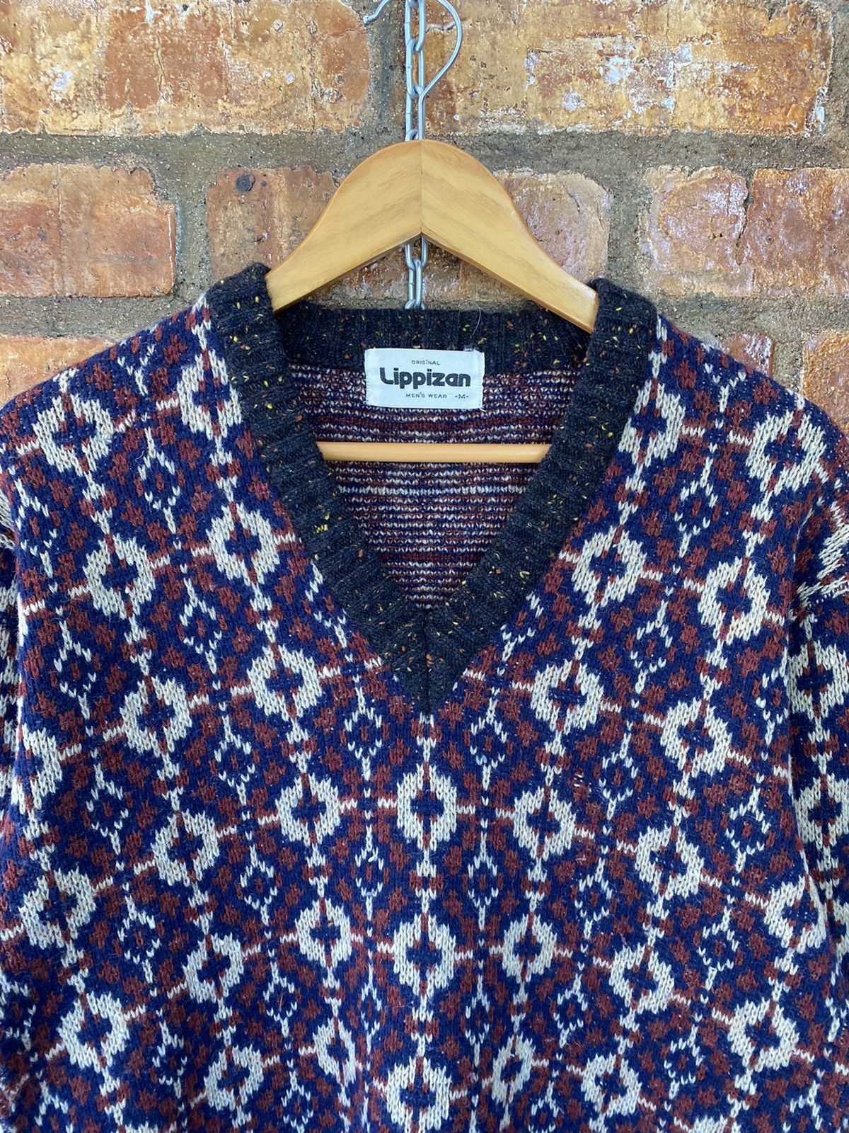 Japanese Brand 80s jacquard cable knit Size US M / EU 48-50 / 2 - 4 Thumbnail