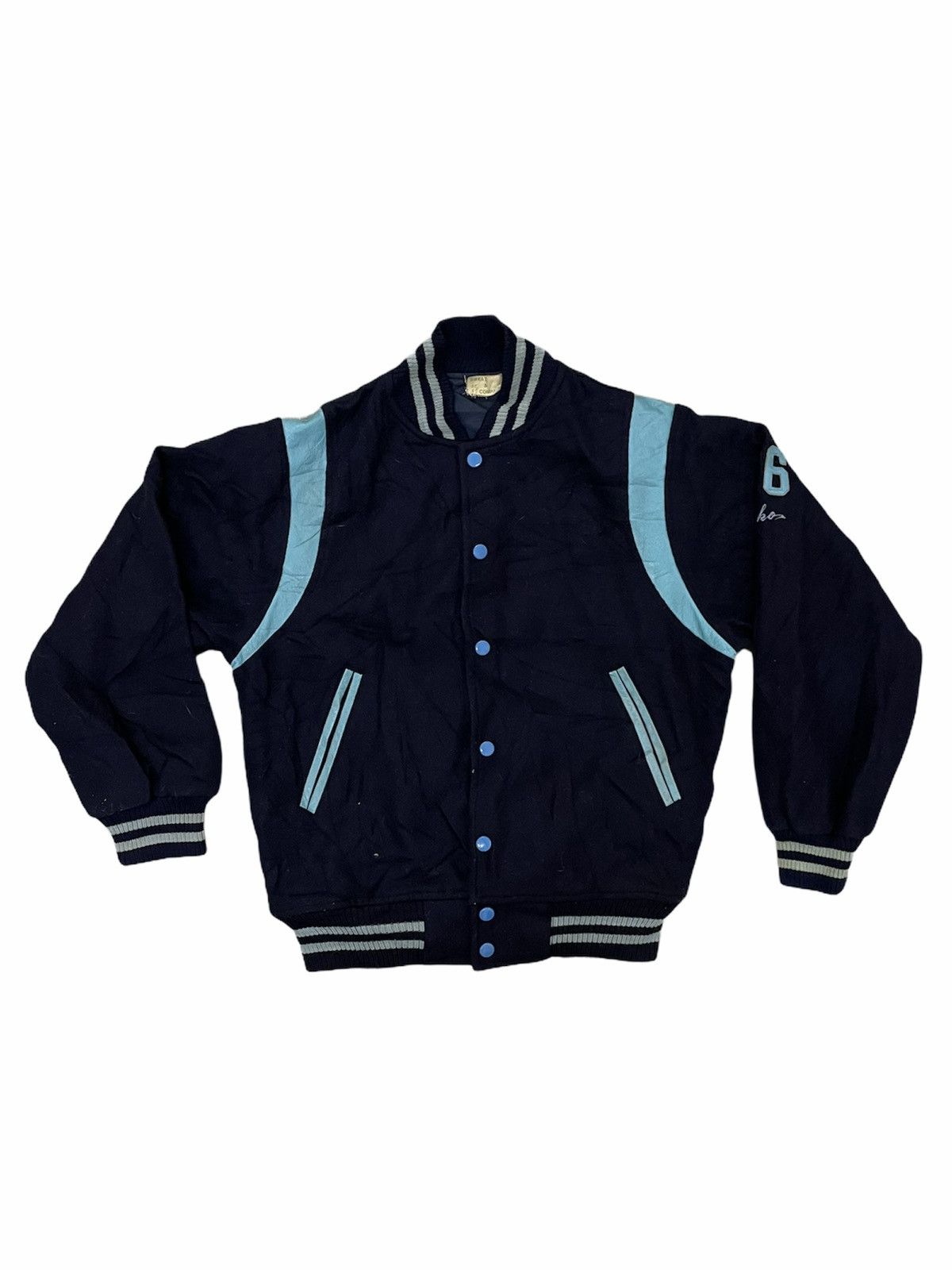 Vintage VINTAGE SWEAT & COMPANY VARSITY JACKET LEATHER TRIMMED Size US S / EU 44-46 / 1 - 1 Thumbnail
