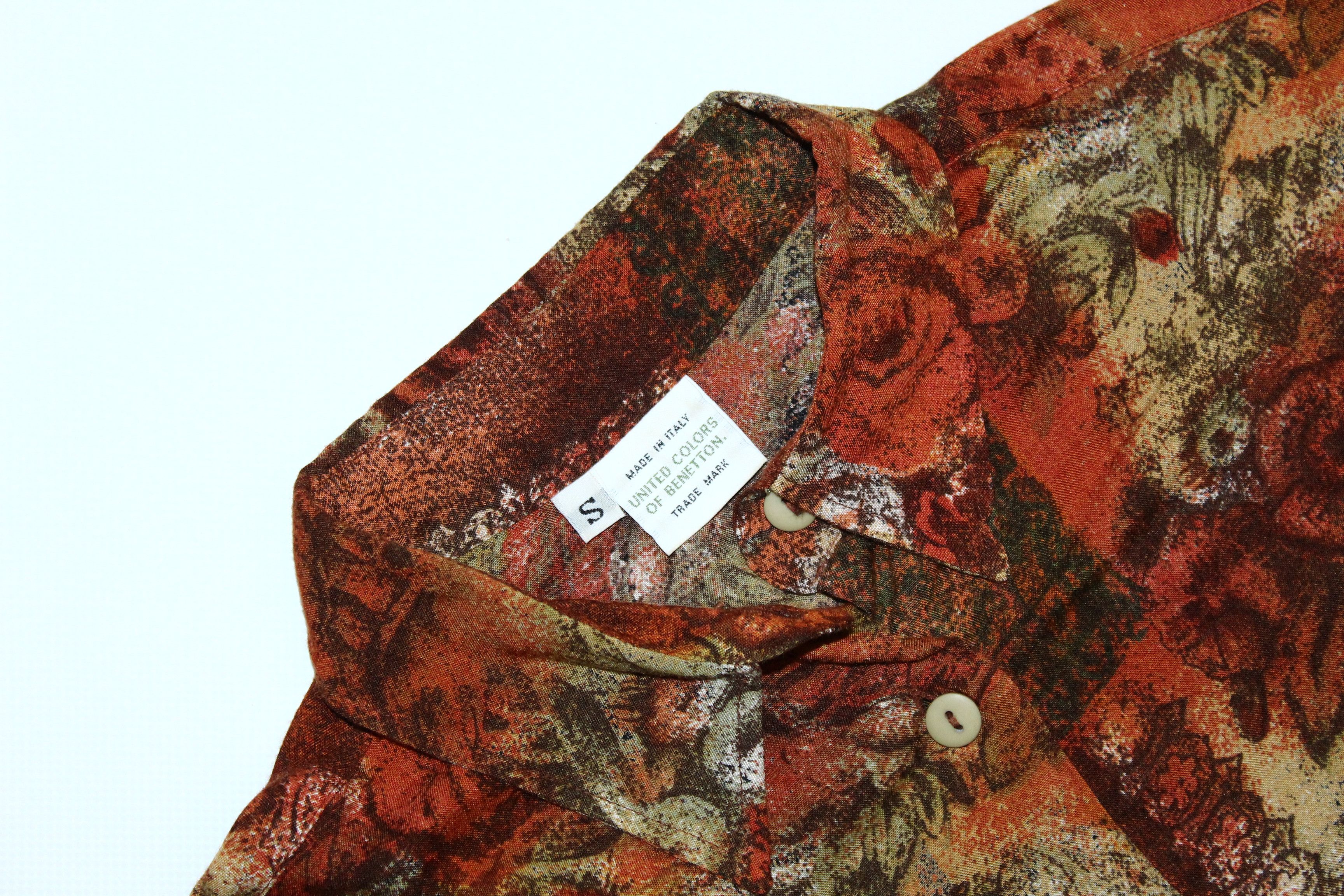 Benetton 💥 VTG 💥 Benetton Baroque Floral Abstract Art Coctail Shirt Size S / US 4 / IT 40 - 4 Thumbnail