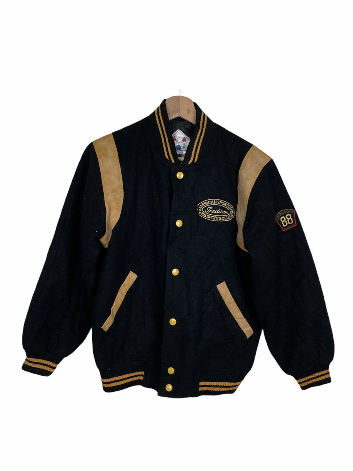 Vintage Retro PETI-ONE Varsity Jacket | 88 Patch Japan 90s Vibes Size US S / EU 44-46 / 1 - 1 Thumbnail