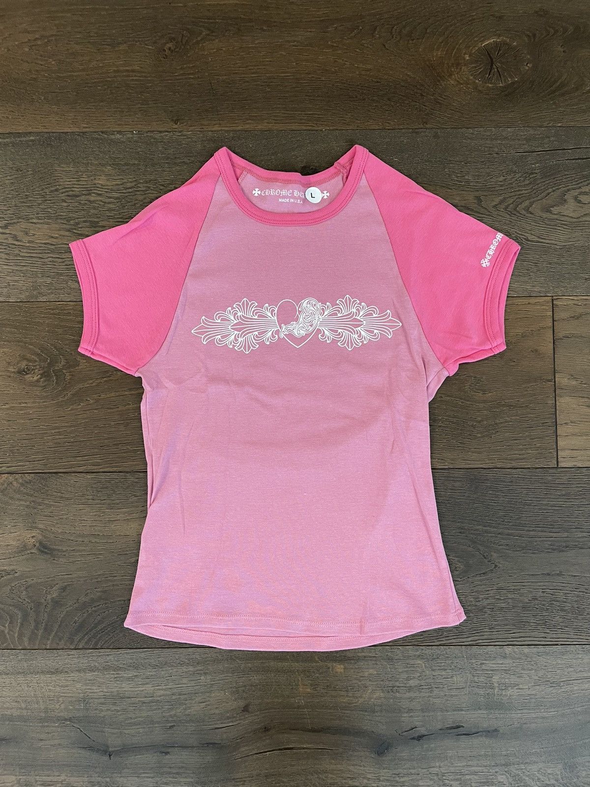 Chrome Hearts Scroll Baseball Tee - Two Tone Blue | Garmentory