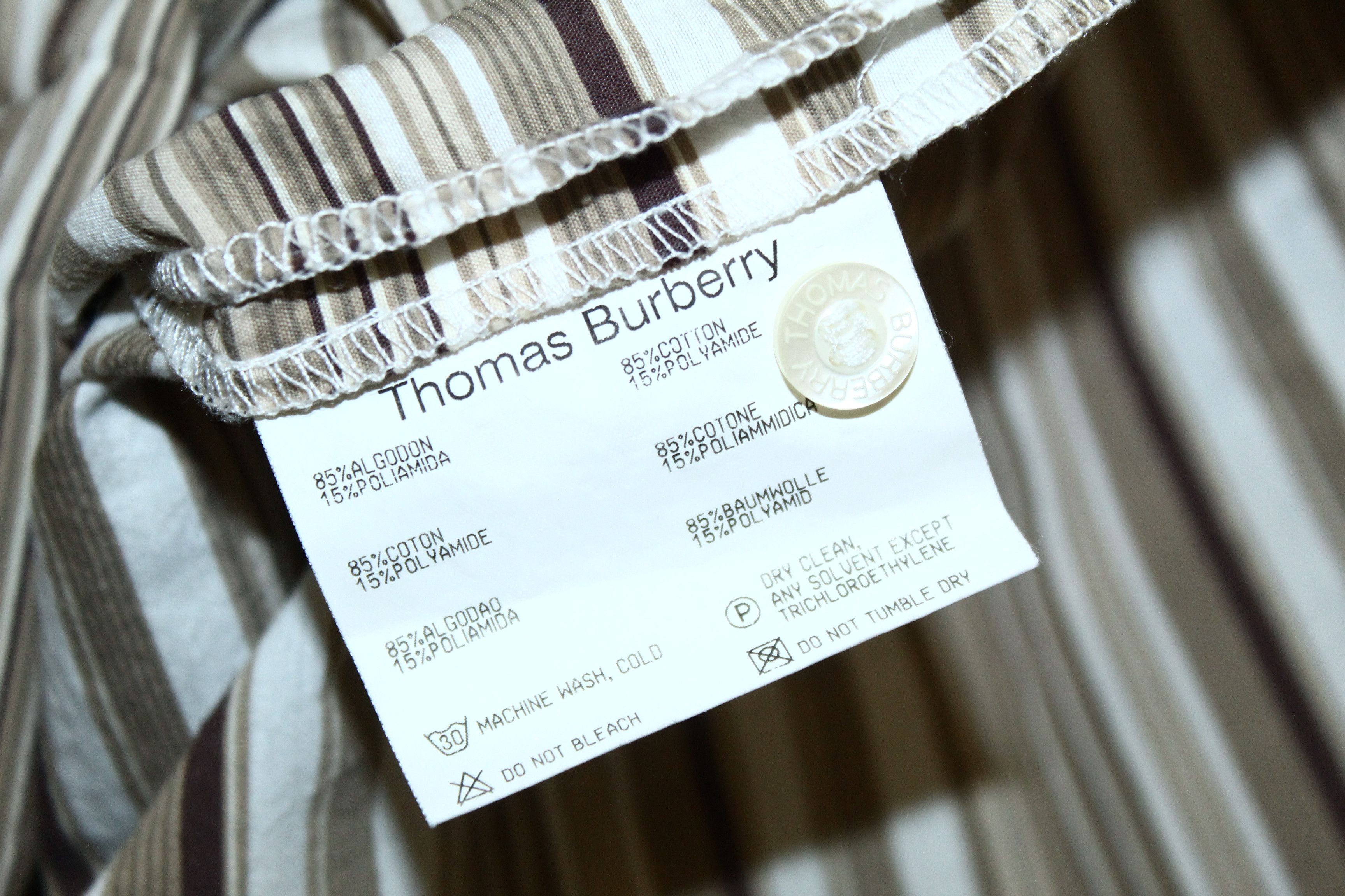 Burberry Thomas Burberry Loose Fit Cotton Blend Popover Sari Shirt Size US S / EU 44-46 / 1 - 6 Thumbnail