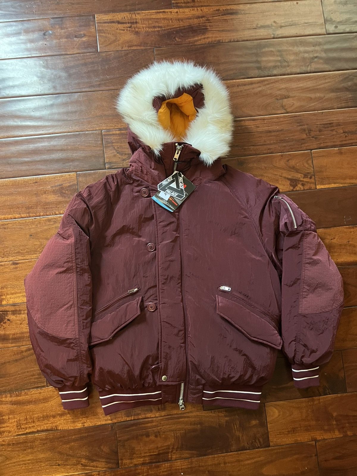 Palace Palace P-2B Short Parka Burgundy - Size L | Grailed