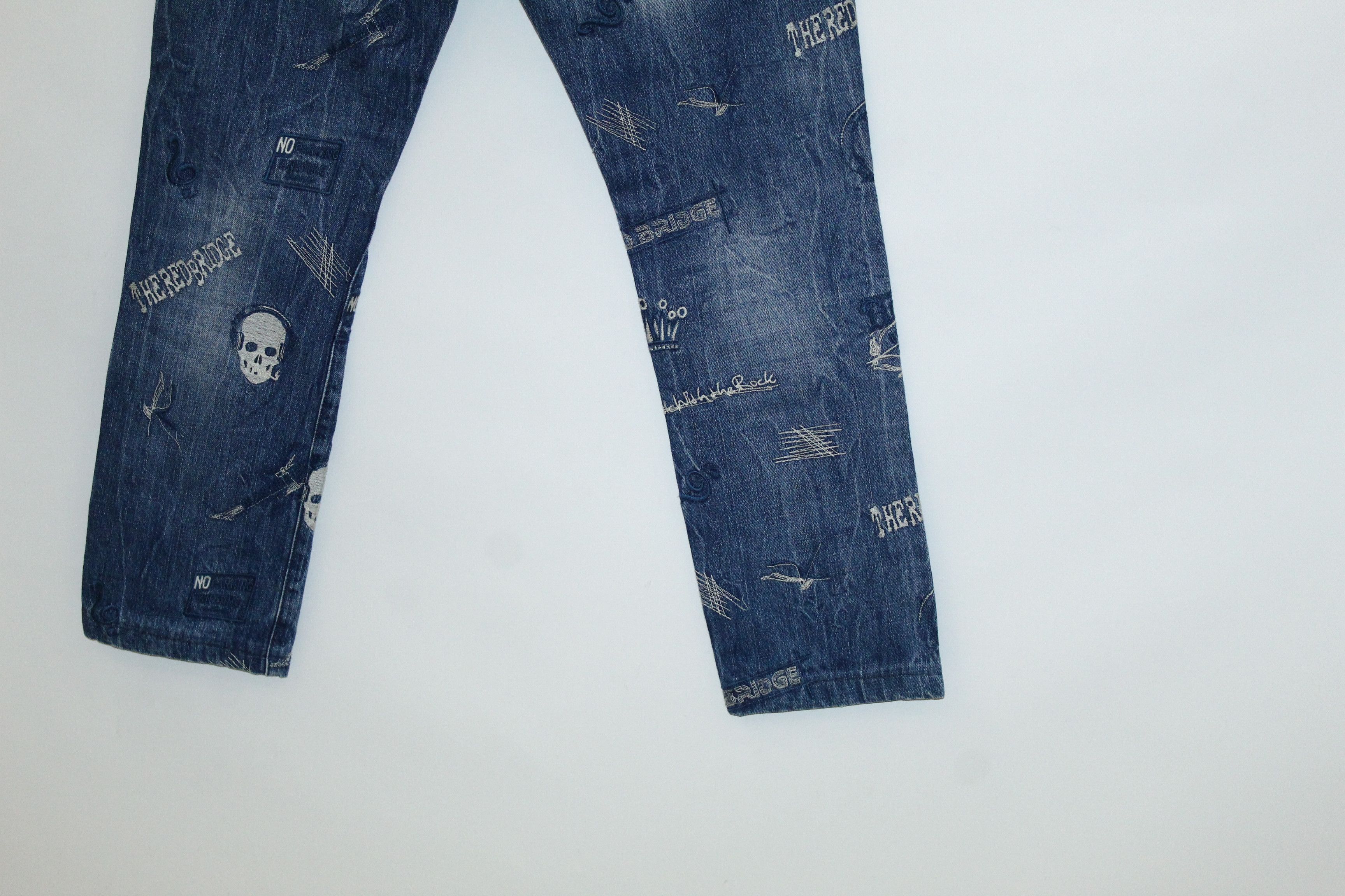 Beauty Beast STEALS 🔥 Red Bridge Multilogo Embroidery Faded Punk Jeans Size US 32 / EU 48 - 8 Thumbnail