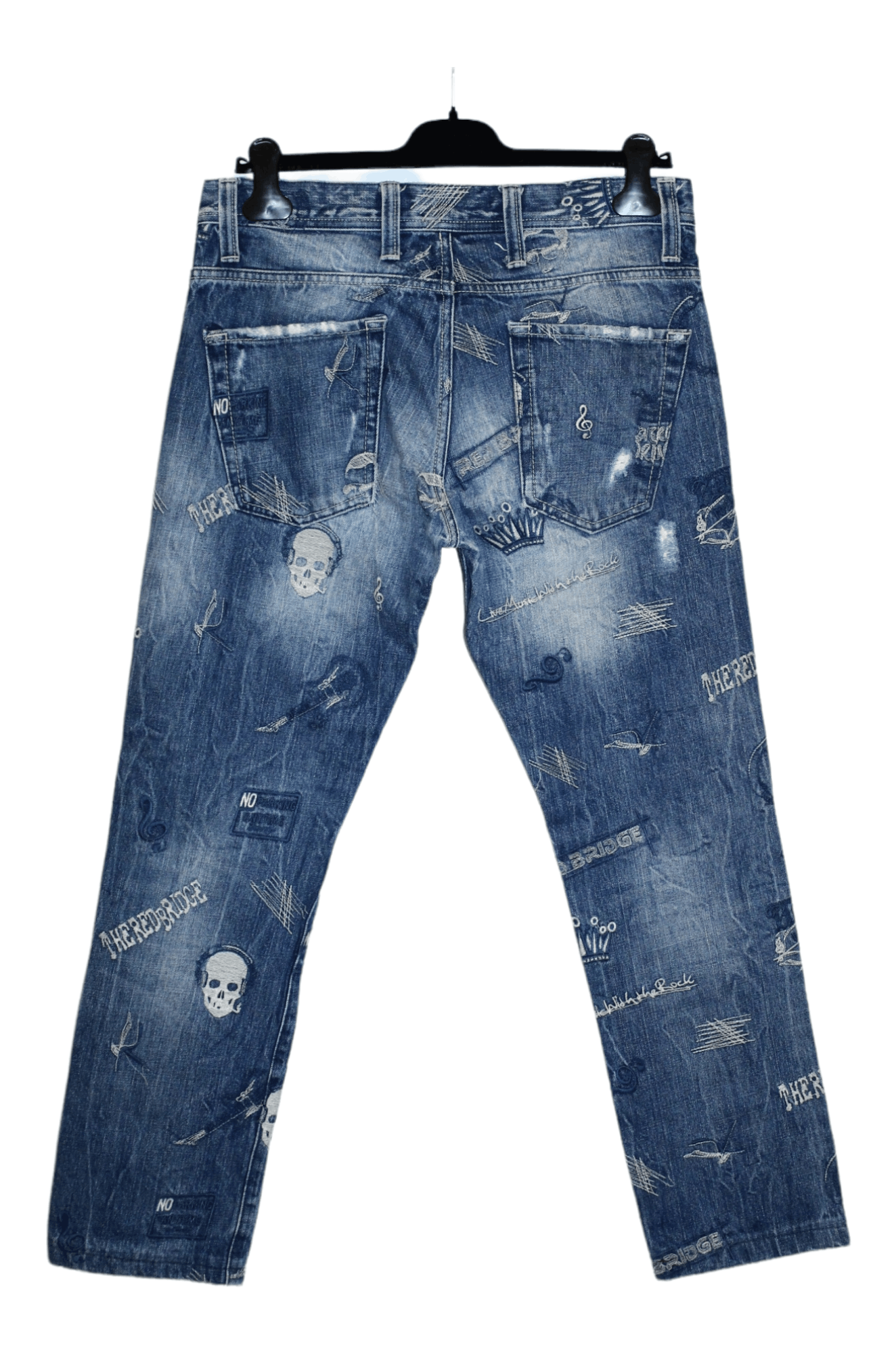Beauty Beast STEALS 🔥 Red Bridge Multilogo Embroidery Faded Punk Jeans Size US 32 / EU 48 - 2 Thumbnail