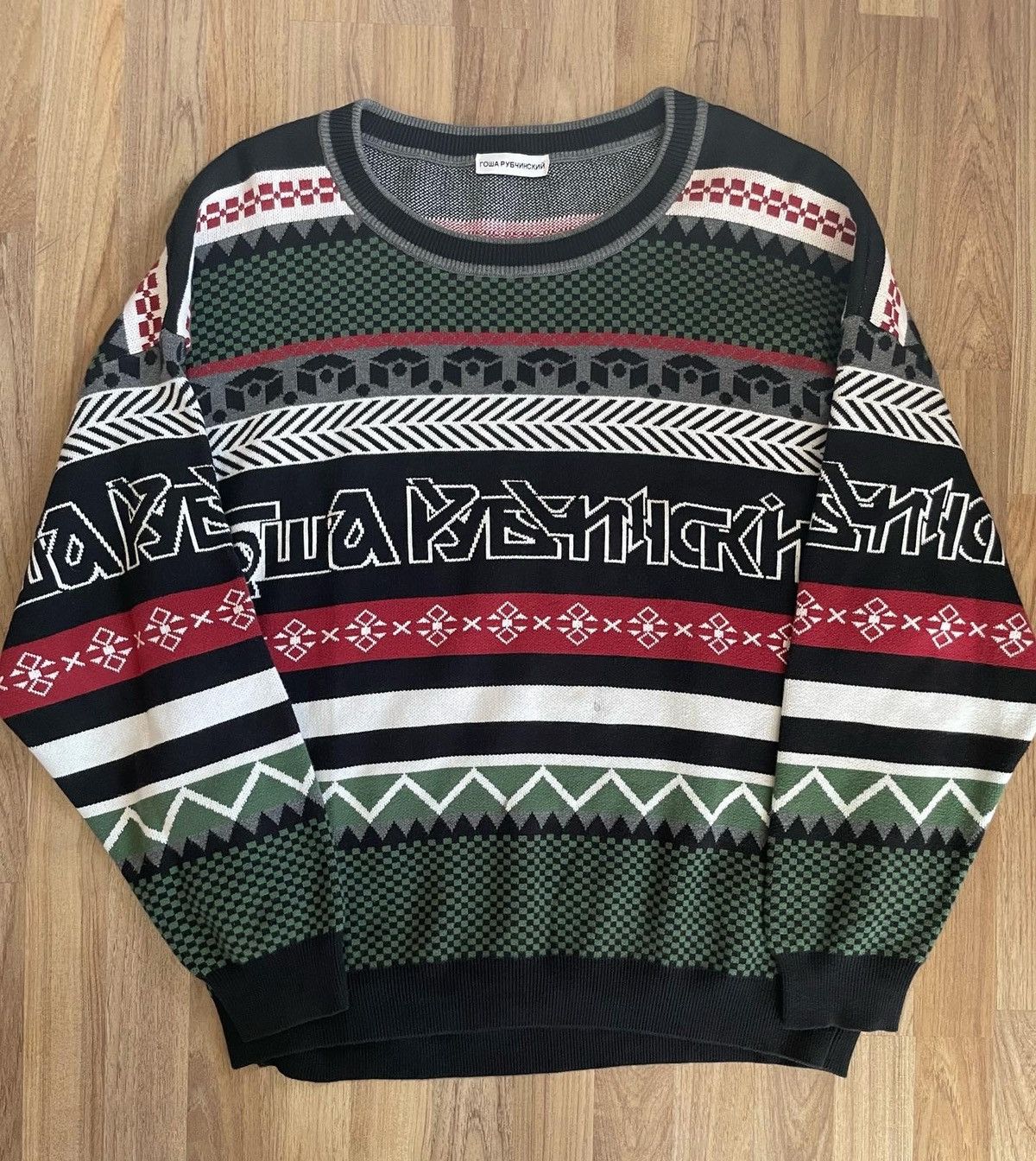 Gosha Rubchinskiy S/S 18” Gosha Rubchinskiy fair isle Knit Sweater 