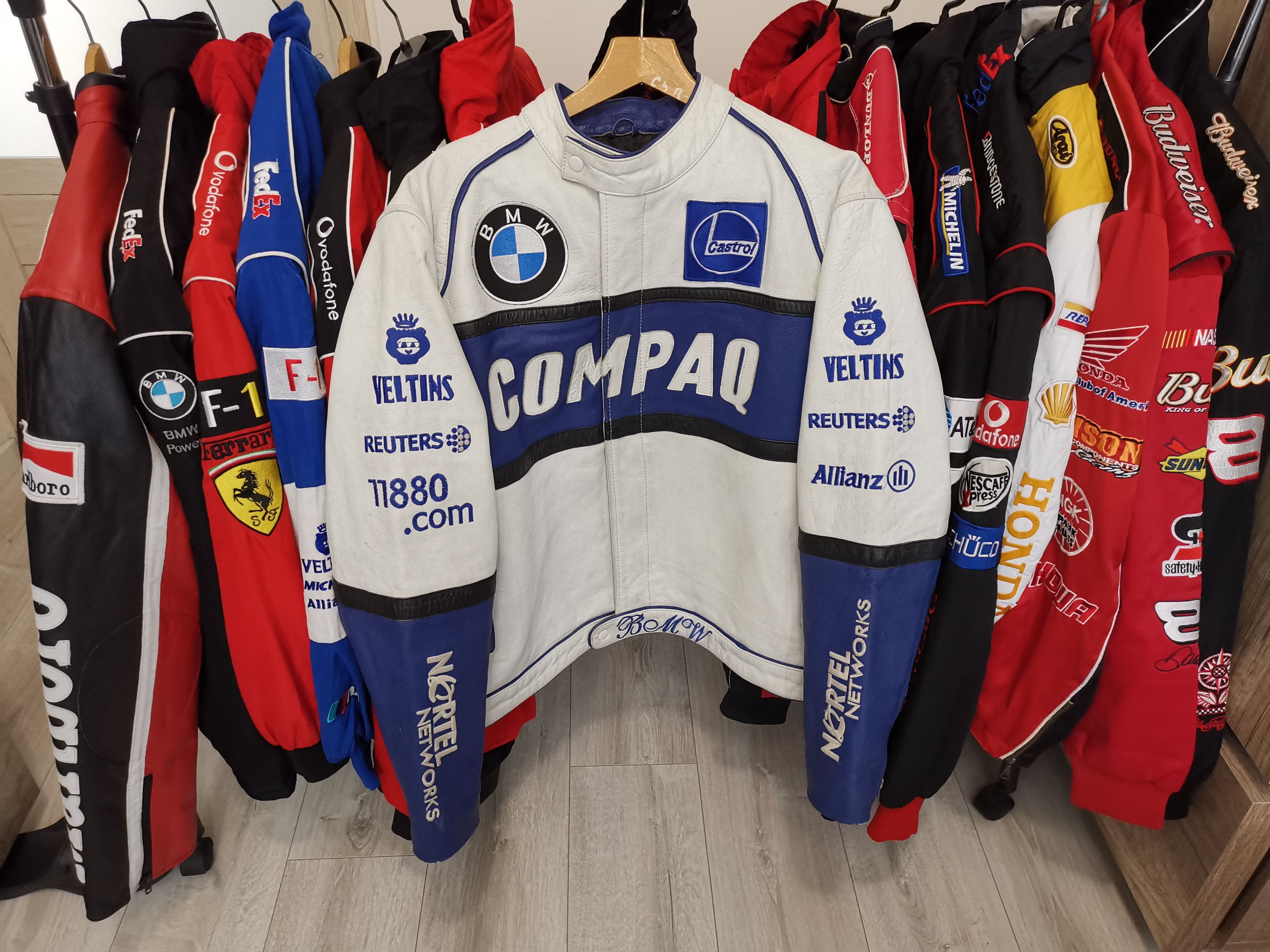 Bmw × Leather Jacket × Vintage 🔥Vintage BMW COMPAQ racing motorcycle ...