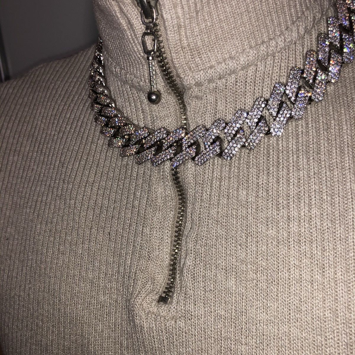 Diamond Lock Cuban Link Chain Diamond Clasp Solid Miami Cuban Link