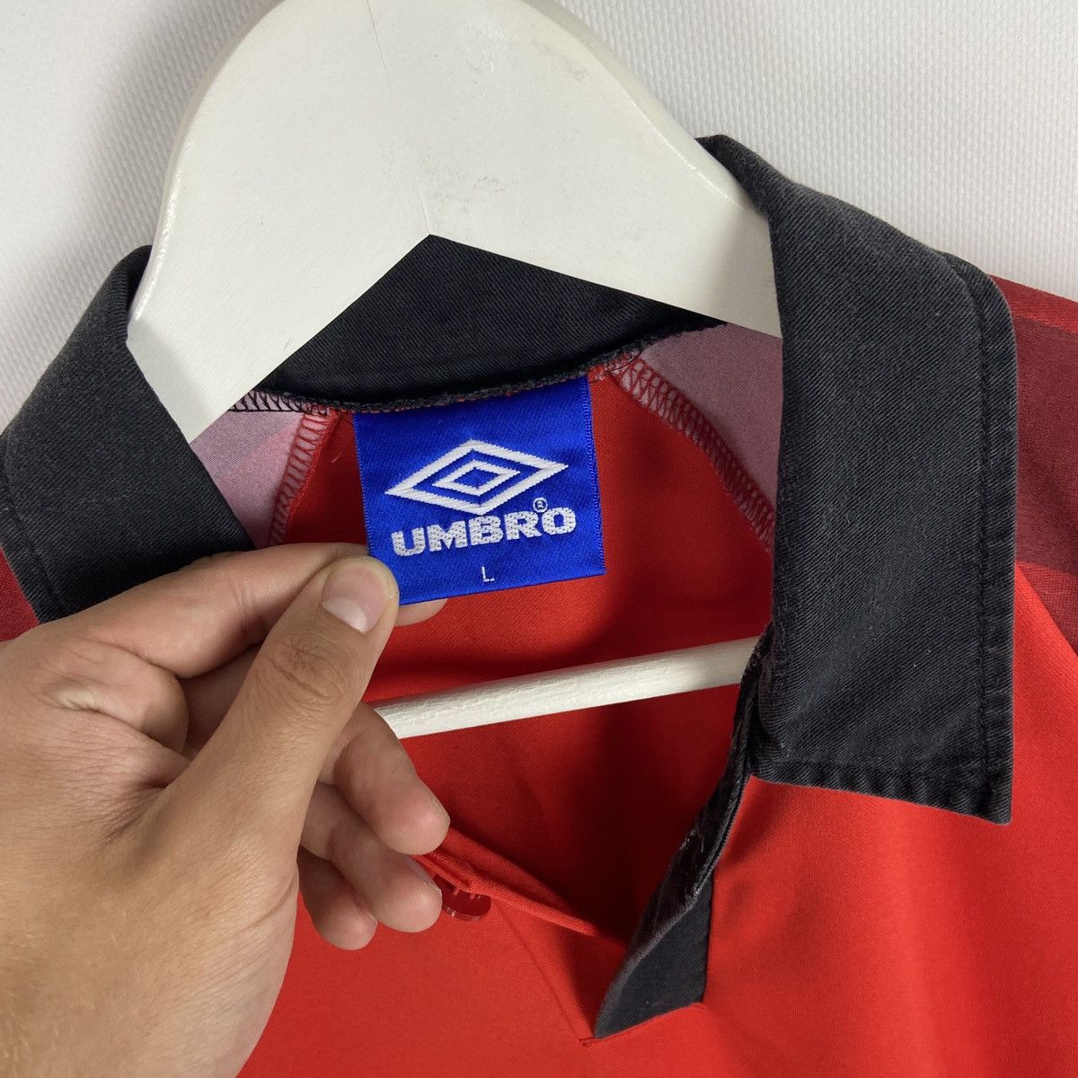 Umbro Vintage 90s Umbro Football Jersey Mitel Vapa Tech Performan Size US L / EU 52-54 / 3 - 6 Thumbnail