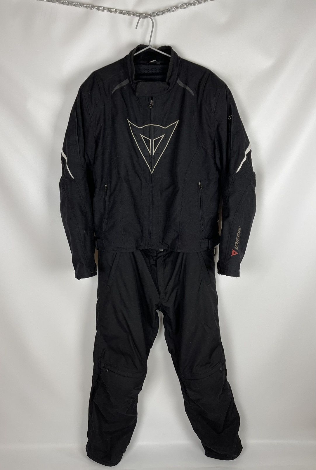 image of Dainese Big Logo Motorcycle Gore-Tex D-Dry Suit Jacket Pants in Black, Men's (Size Large)