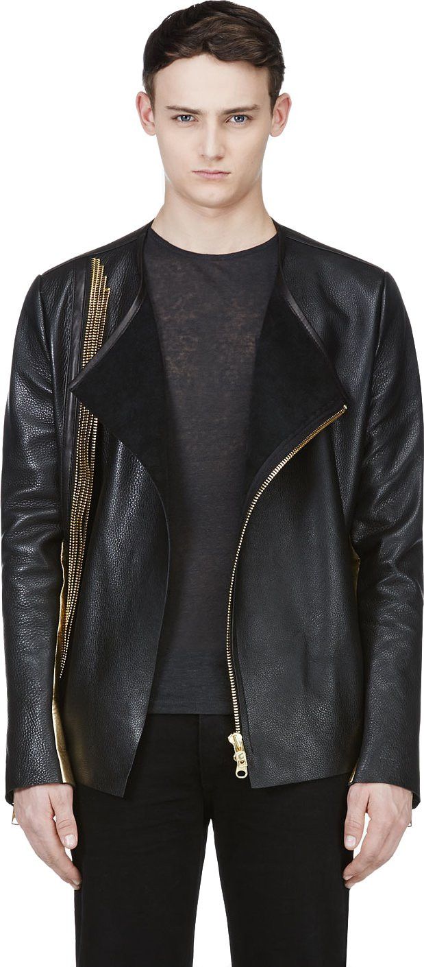 leather/neoprene biker jacket