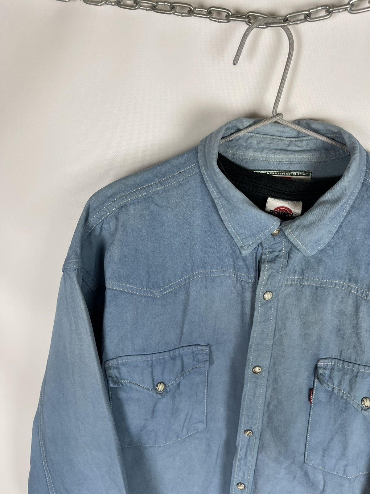 Levi's Levi’s vintage 90s blue denim distressed oversized ls shirt Size US XL / EU 56 / 4 - 18 Thumbnail