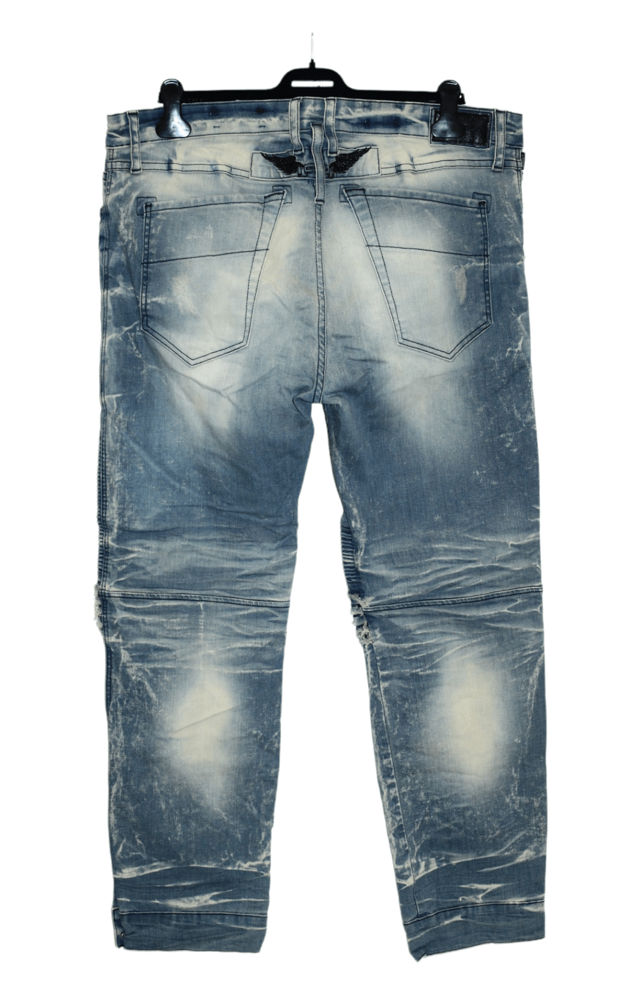 Robins Jeans VTG Robins Jeans Faded Denim Cropp Tapered Biker Jeans Size US 38 / EU 54 - 2 Thumbnail