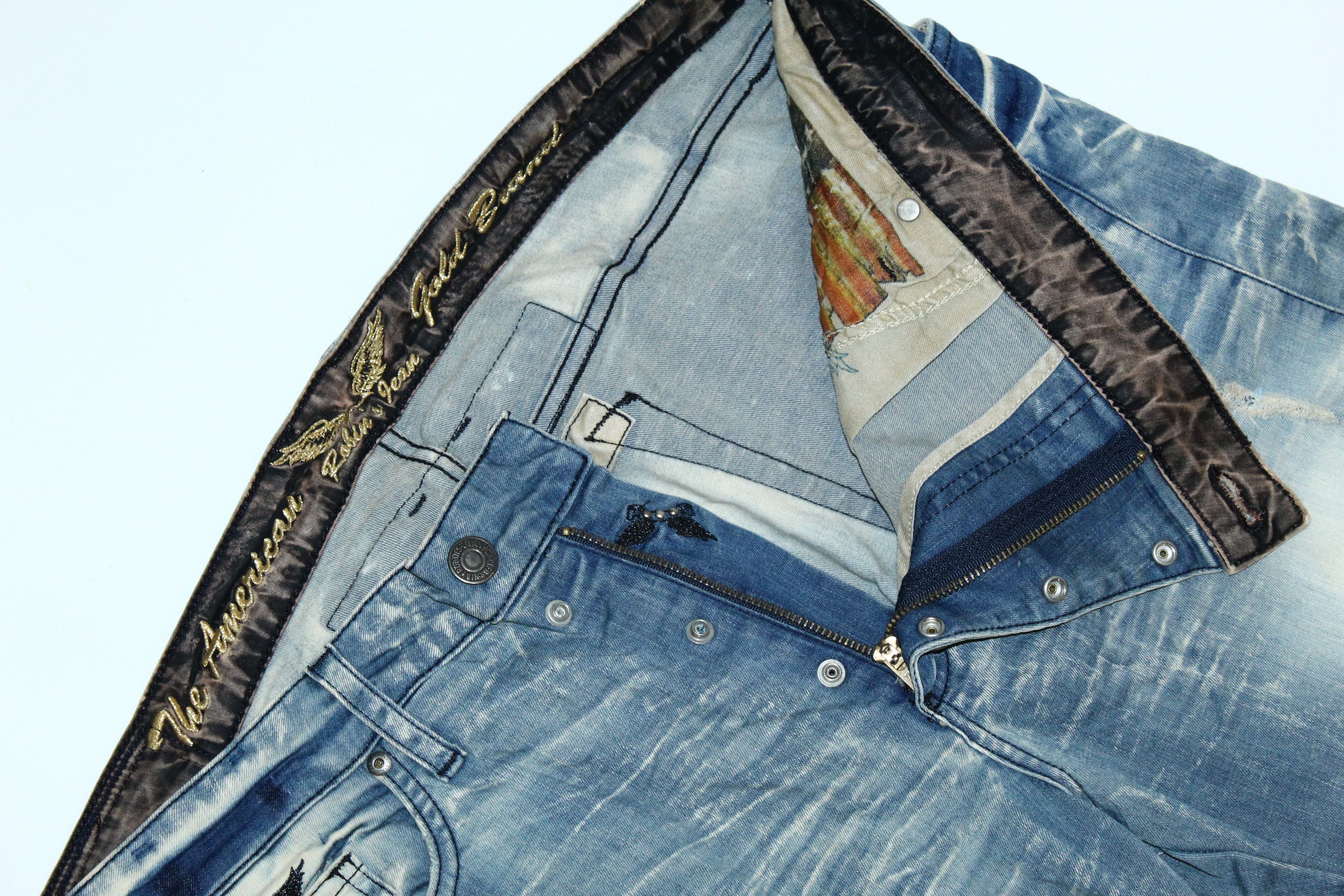 Robins Jeans VTG Robins Jeans Faded Denim Cropp Tapered Biker Jeans Size US 38 / EU 54 - 8 Thumbnail