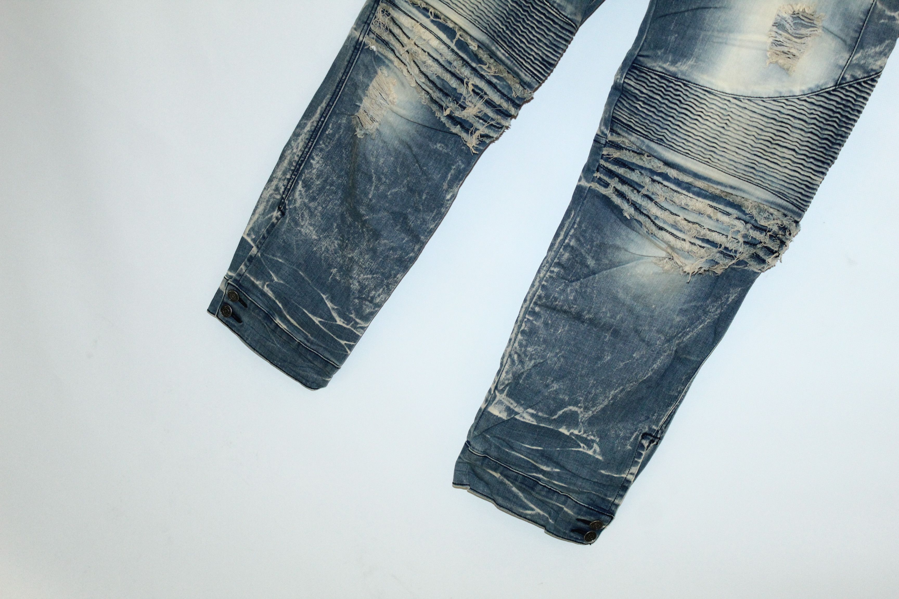 Robins Jeans VTG Robins Jeans Faded Denim Cropp Tapered Biker Jeans Size US 38 / EU 54 - 5 Thumbnail