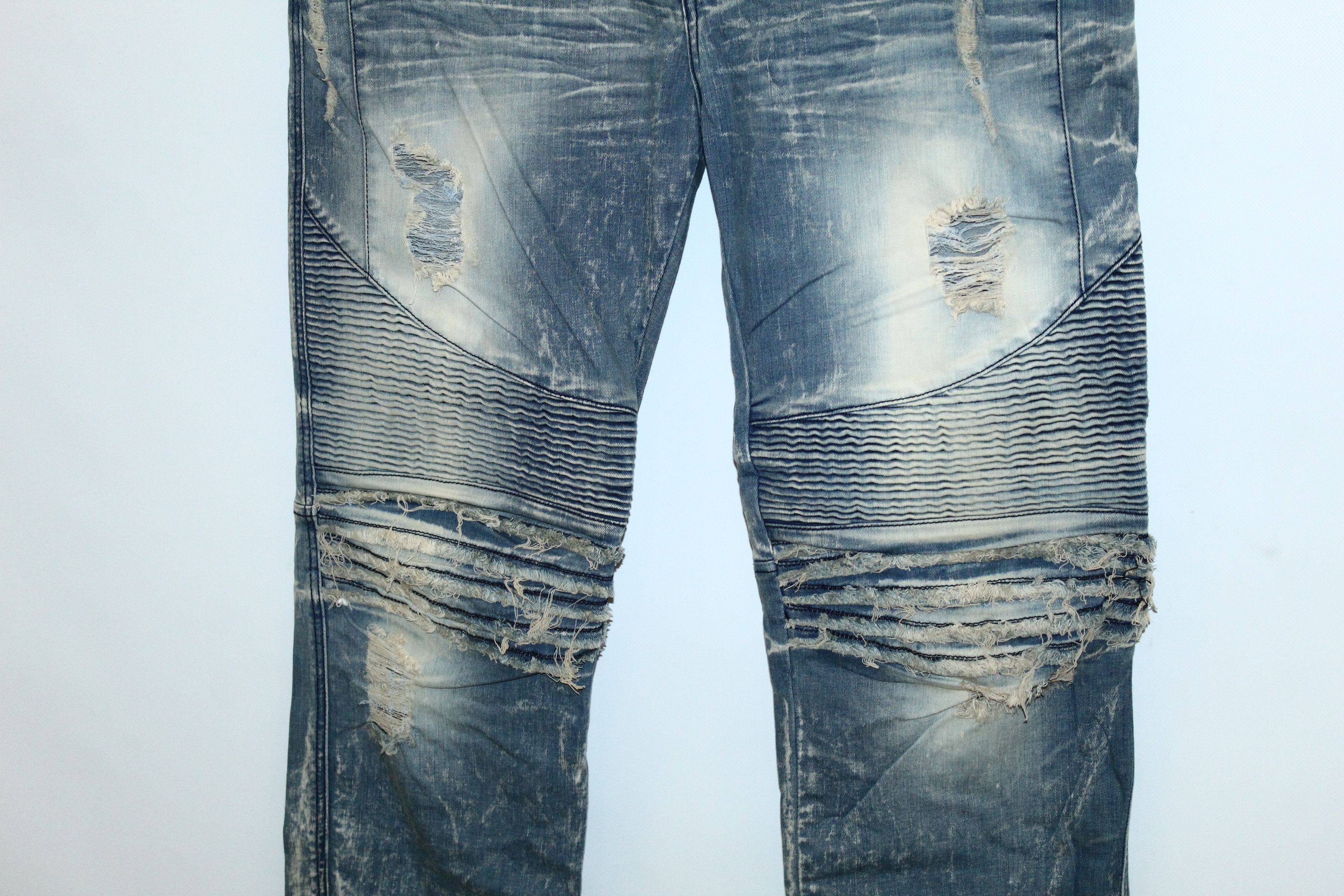 Robins Jeans VTG Robins Jeans Faded Denim Cropp Tapered Biker Jeans Size US 38 / EU 54 - 4 Thumbnail