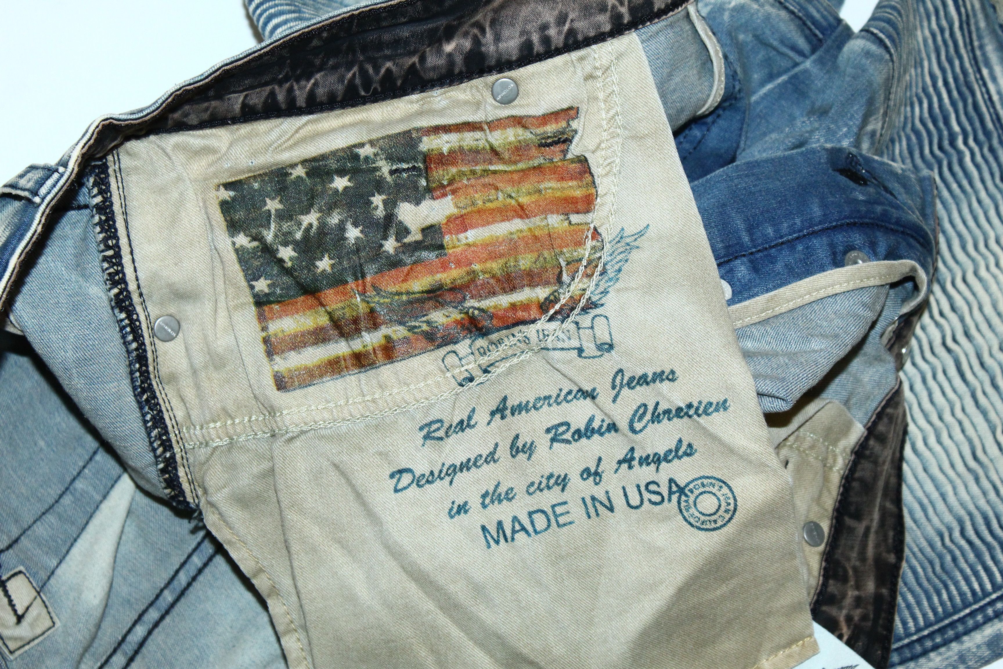 Robins Jeans VTG Robins Jeans Faded Denim Cropp Tapered Biker Jeans Size US 38 / EU 54 - 12 Thumbnail