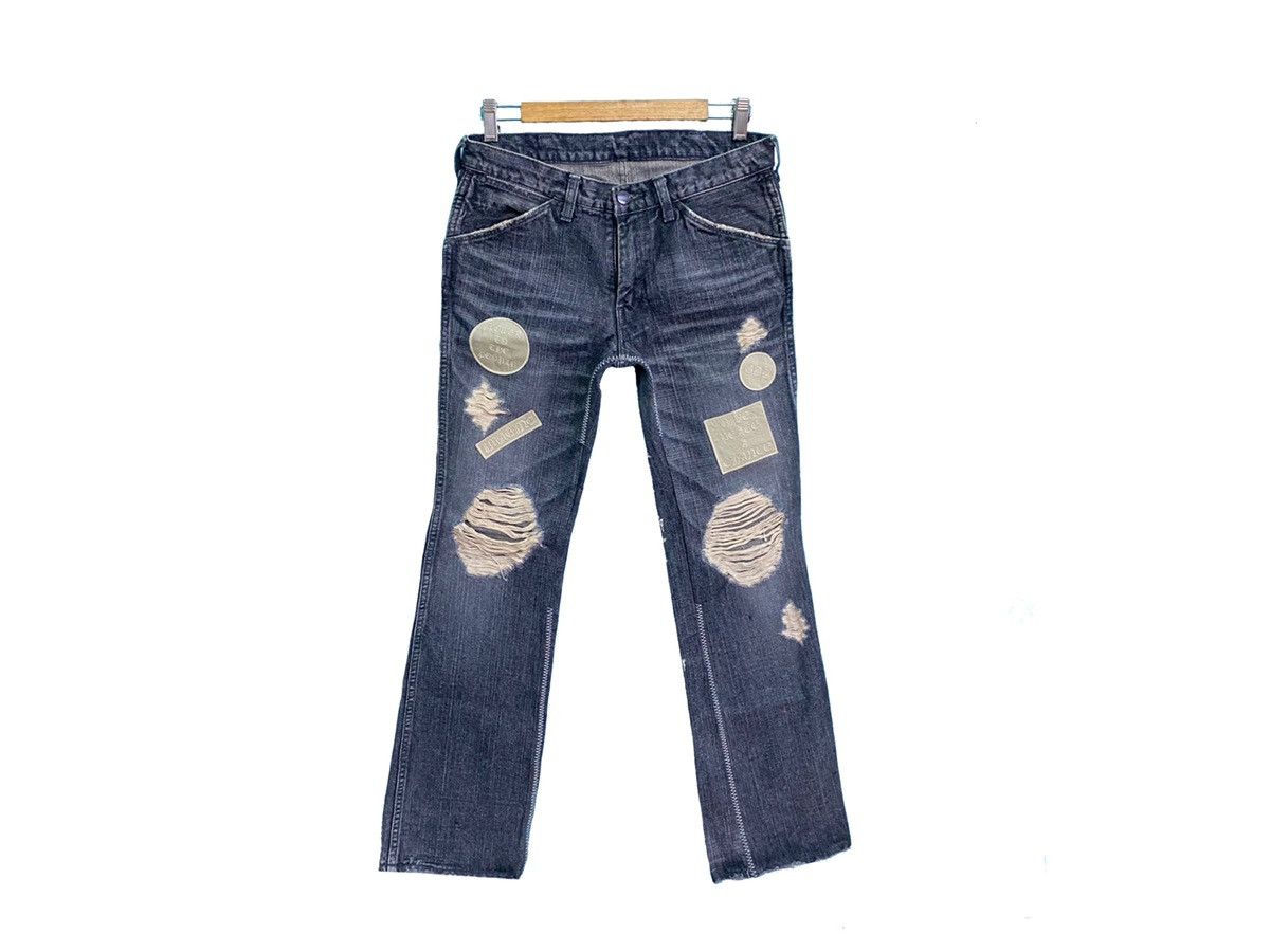 04aw number (n)ine Patchwork Black Jeans